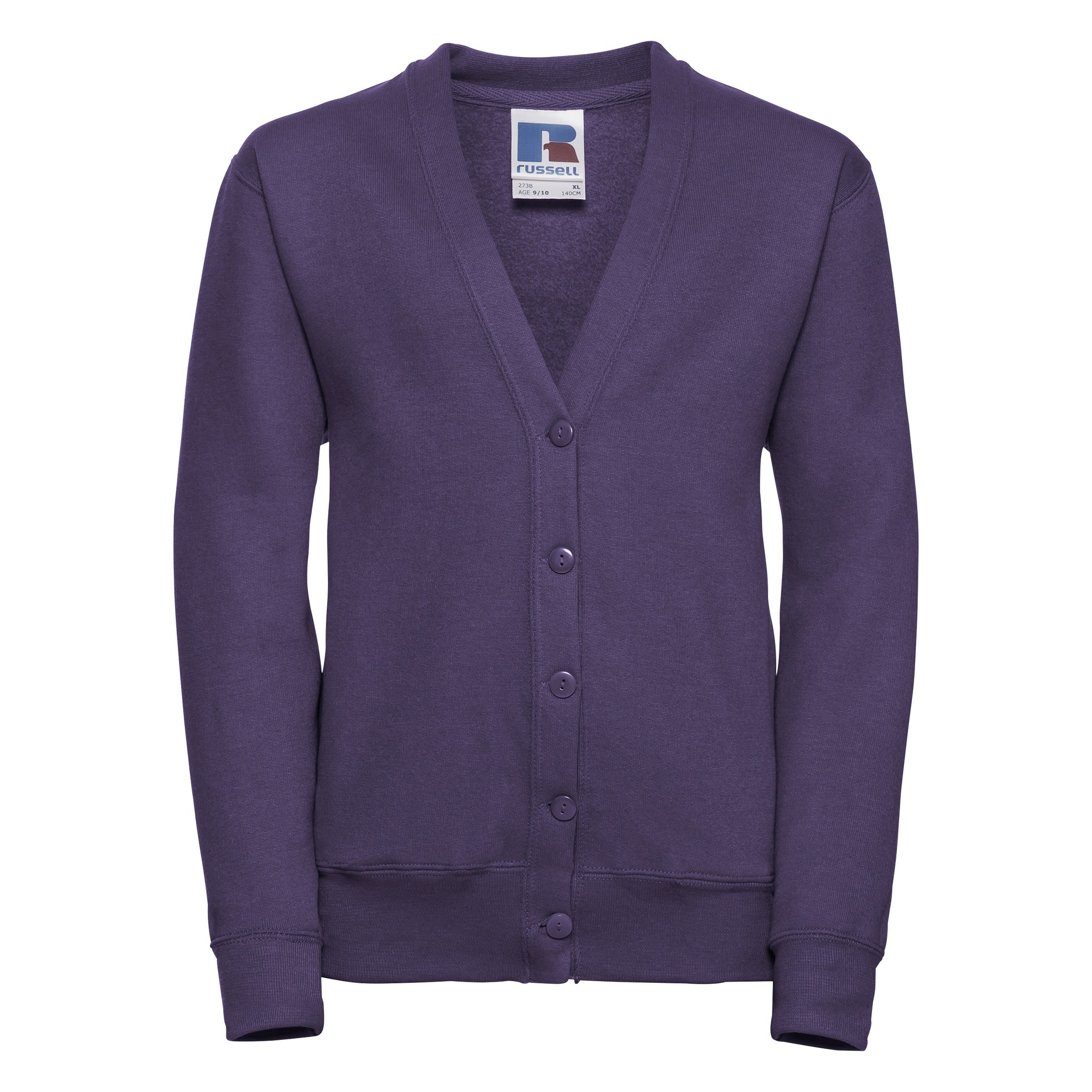 Russell Kids Cardigan 0R273B0 - Juniors Full Sleeves Plain Uniform Fleece - Picture 27 of 29