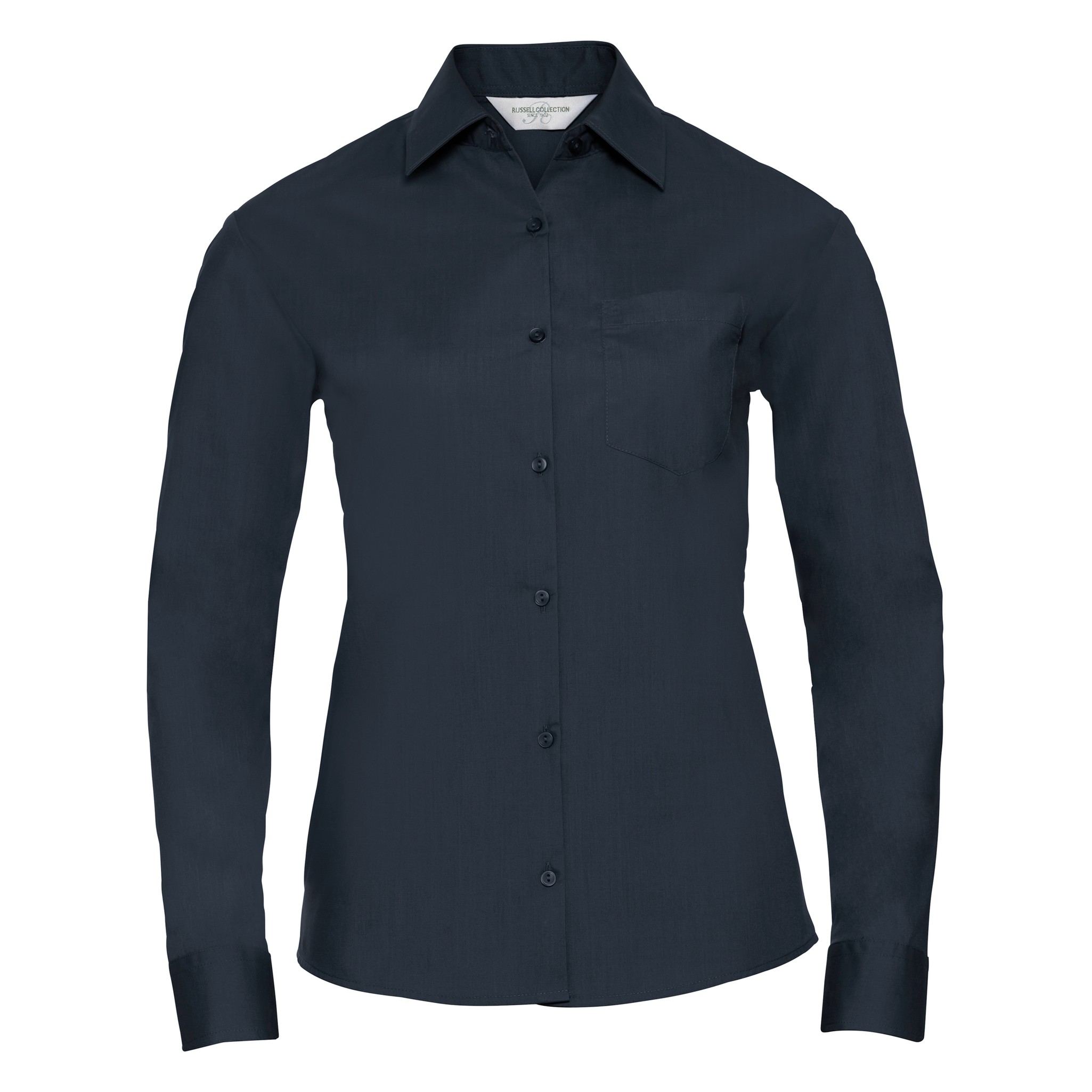 Russell Collection Women’s Poplin Long Sleeve Shirt 0R934F0 – Ladies Wear Top