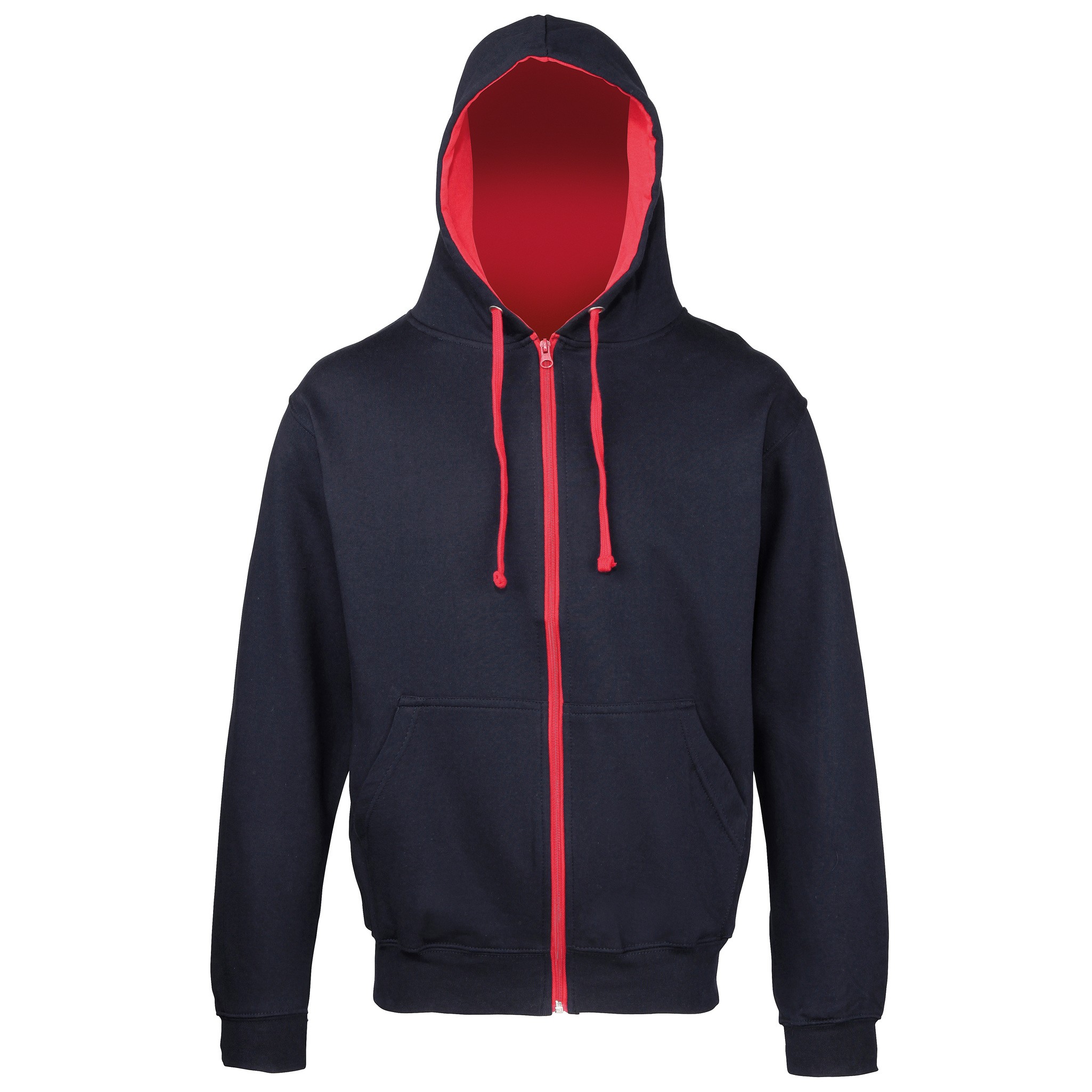 AWDis Just Hoods AWDis Varsity Zoodie - Unisex Stylish Contrast Zipped Kapuzenpu - Bild 14 von 33