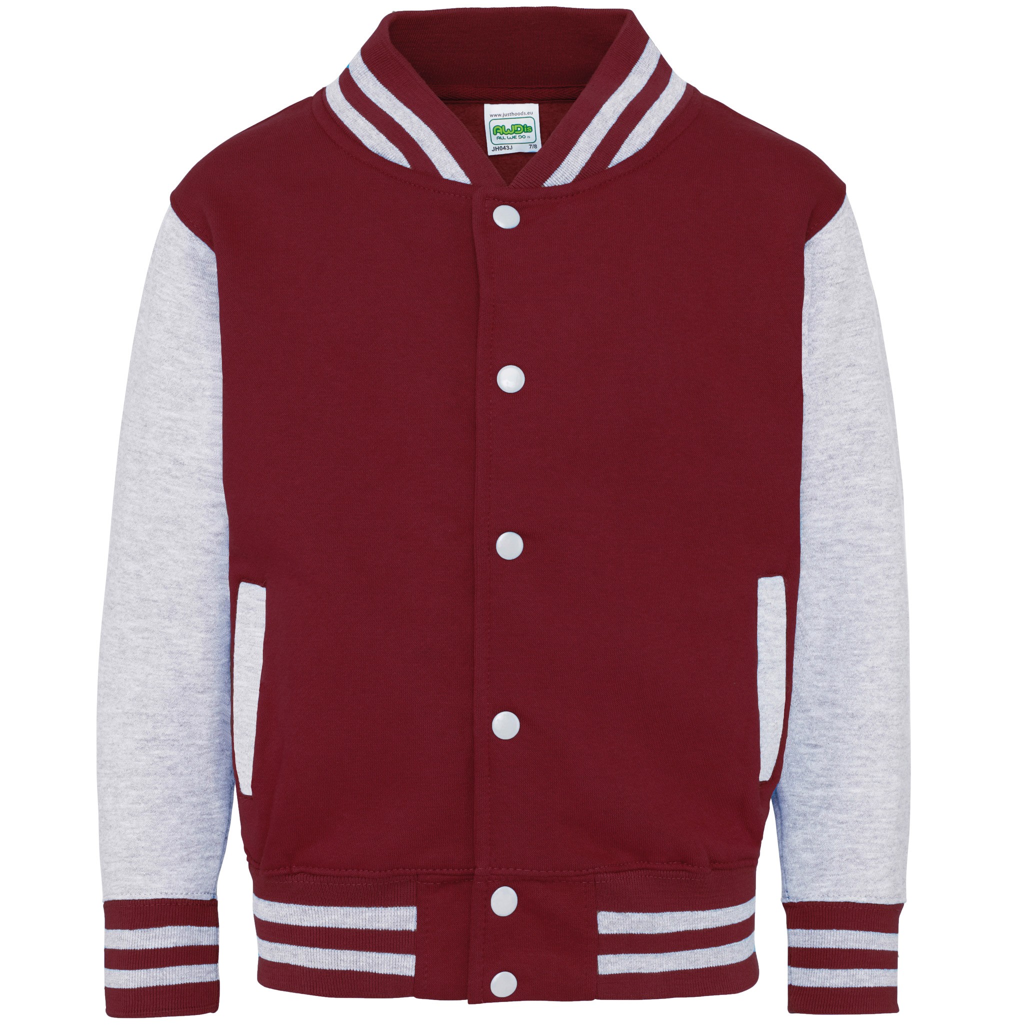 AWDis Kids Varsity Jacket - Boys girls Trendy American Letterman baseball top - Picture 8 of 22