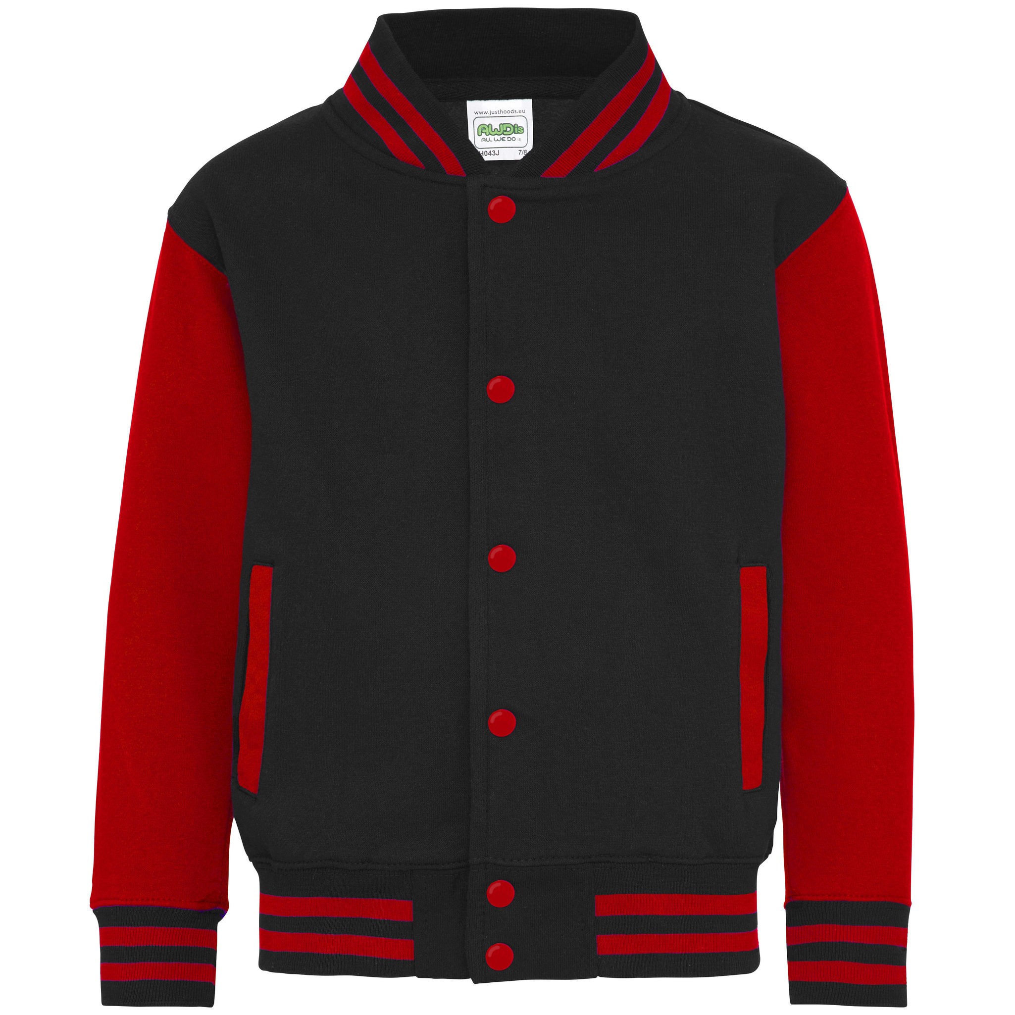 AWDis Kids Varsity Jacket - Boys girls Trendy American Letterman baseball top - Picture 14 of 22