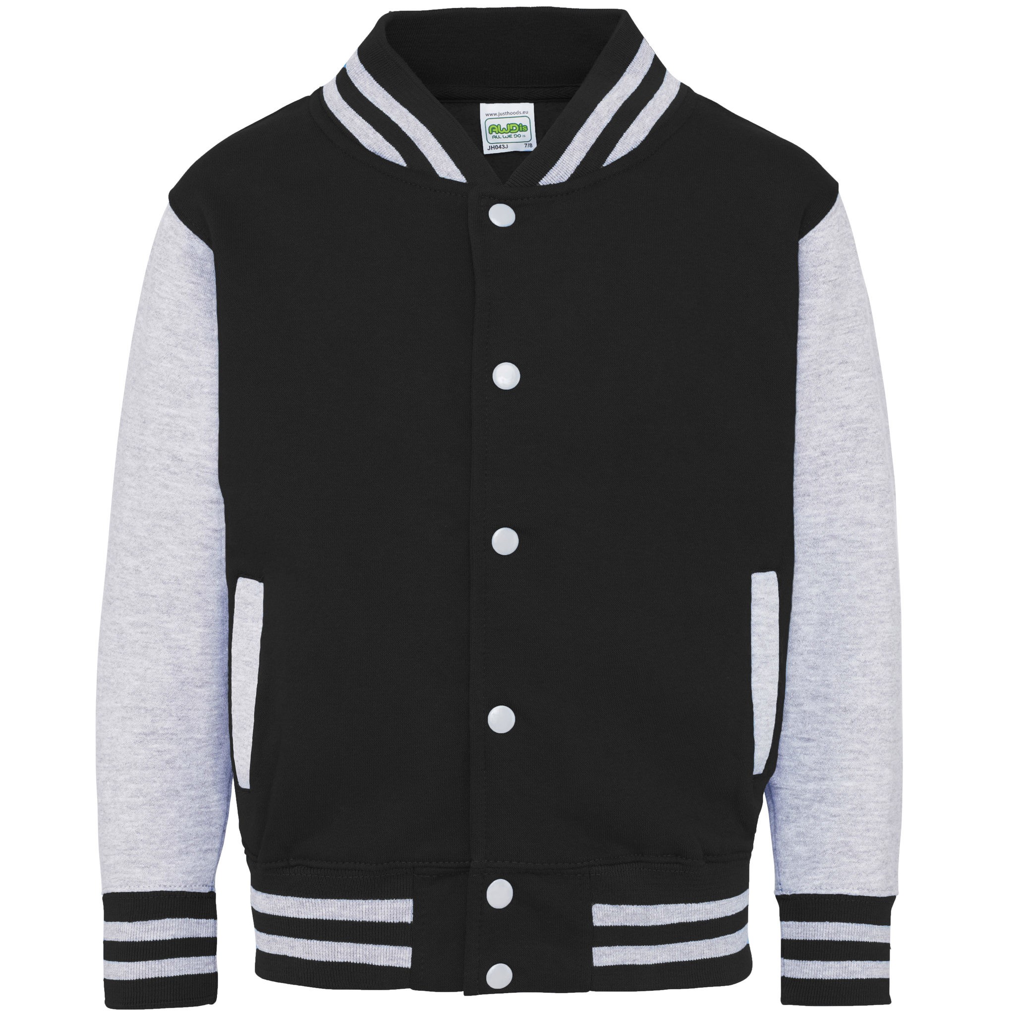 AWDis Kids Varsity Jacket - Boys girls Trendy American Letterman baseball top - Picture 15 of 22