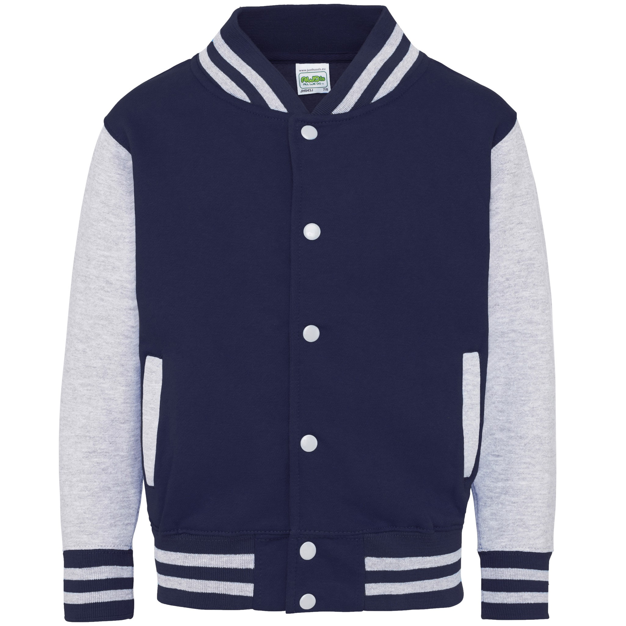 AWDis Kids Varsity Jacket - Boys girls Trendy American Letterman baseball top - Picture 17 of 22