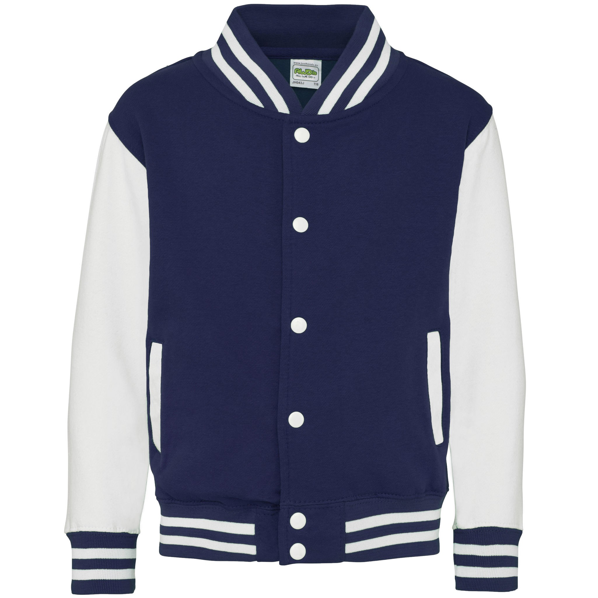 AWDis Kids Varsity Jacket - Boys girls Trendy American Letterman baseball top - Picture 18 of 22