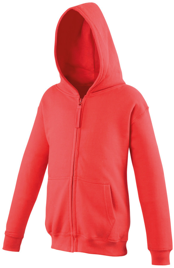 AWDis Just Hoods Kids Zoodie - Boys Girls plain casual Zipped Hoodie |Ages 3-13 - Picture 45 of 47
