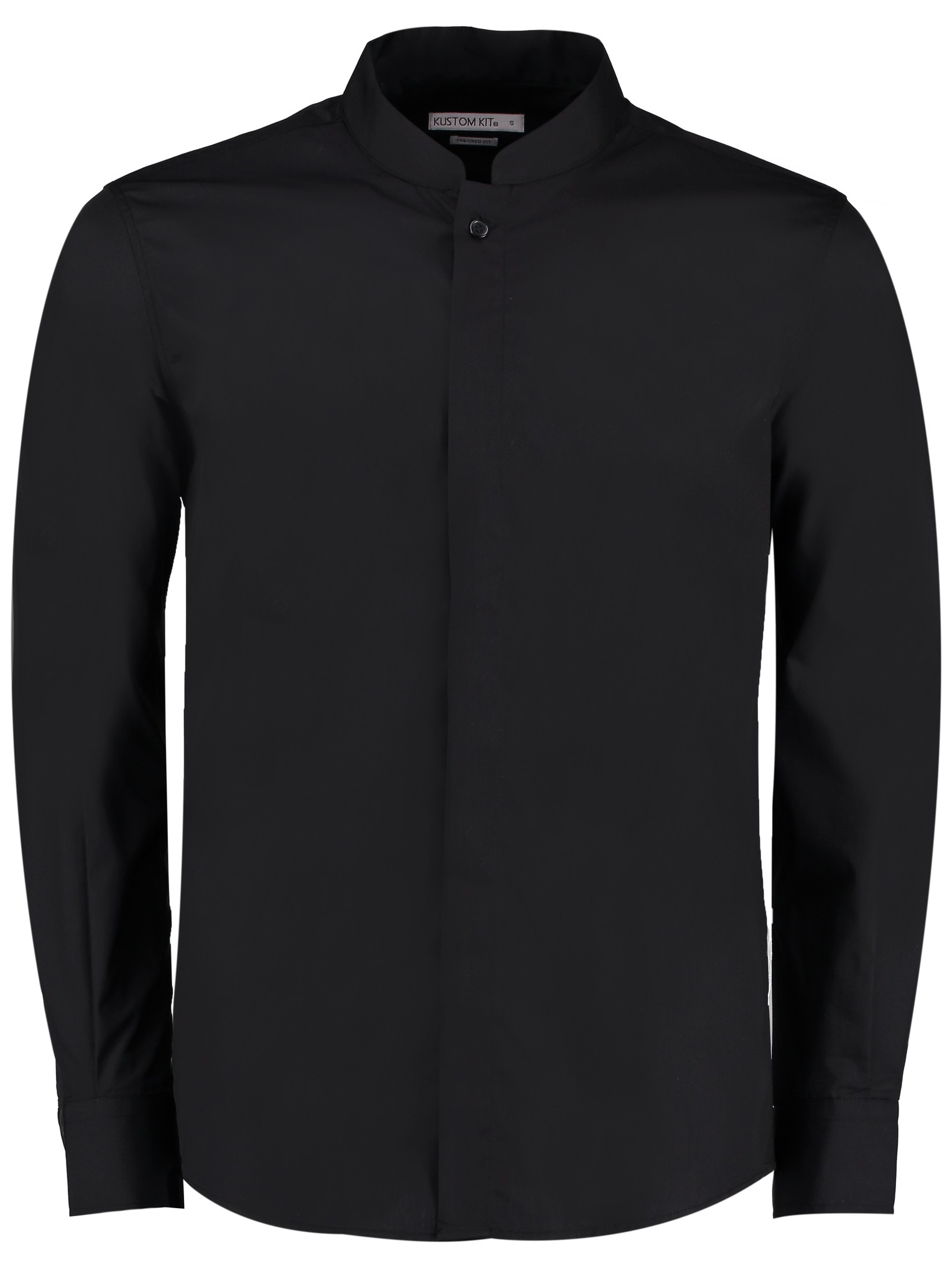 Kustom Kit Mandarin Collar Tailored Fit Long Sleeve Shirt KK161-Business Shirt