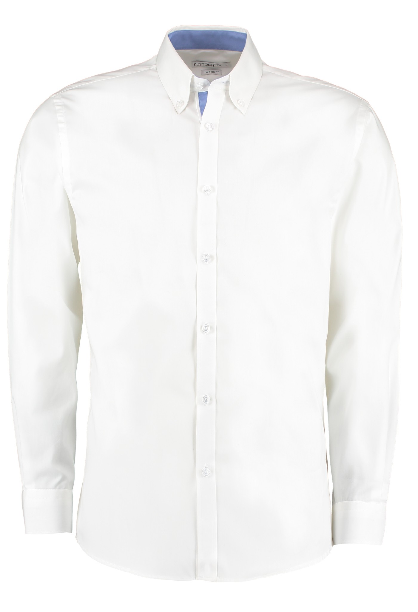 Kustom Kit Contrast Premium Long Sleeve Shirt KK190-Button Down Collar Shirt - Picture 7 of 8