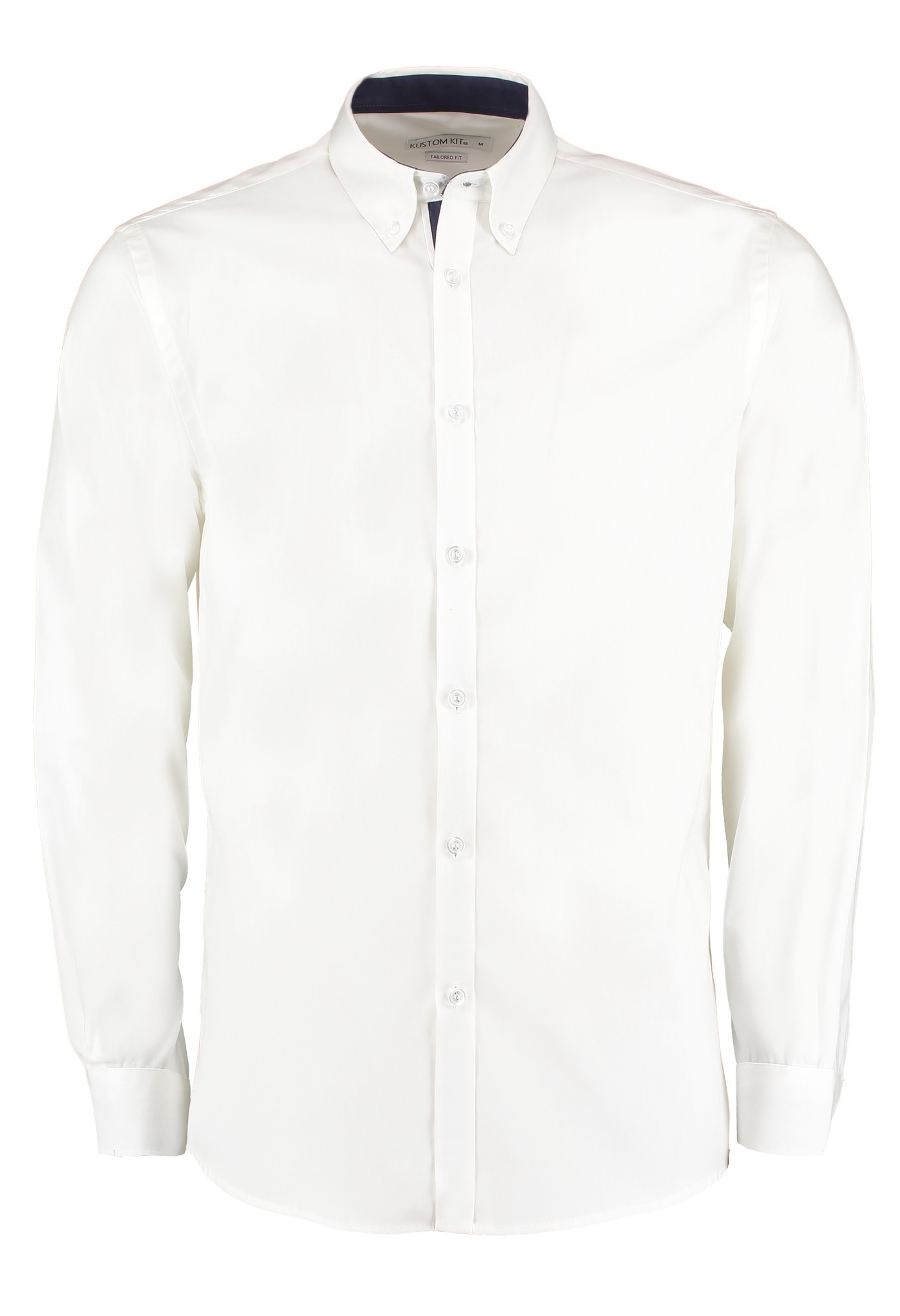 Kustom Kit Contrast Premium Long Sleeve Shirt KK190-Button Down Collar Shirt - Picture 8 of 8