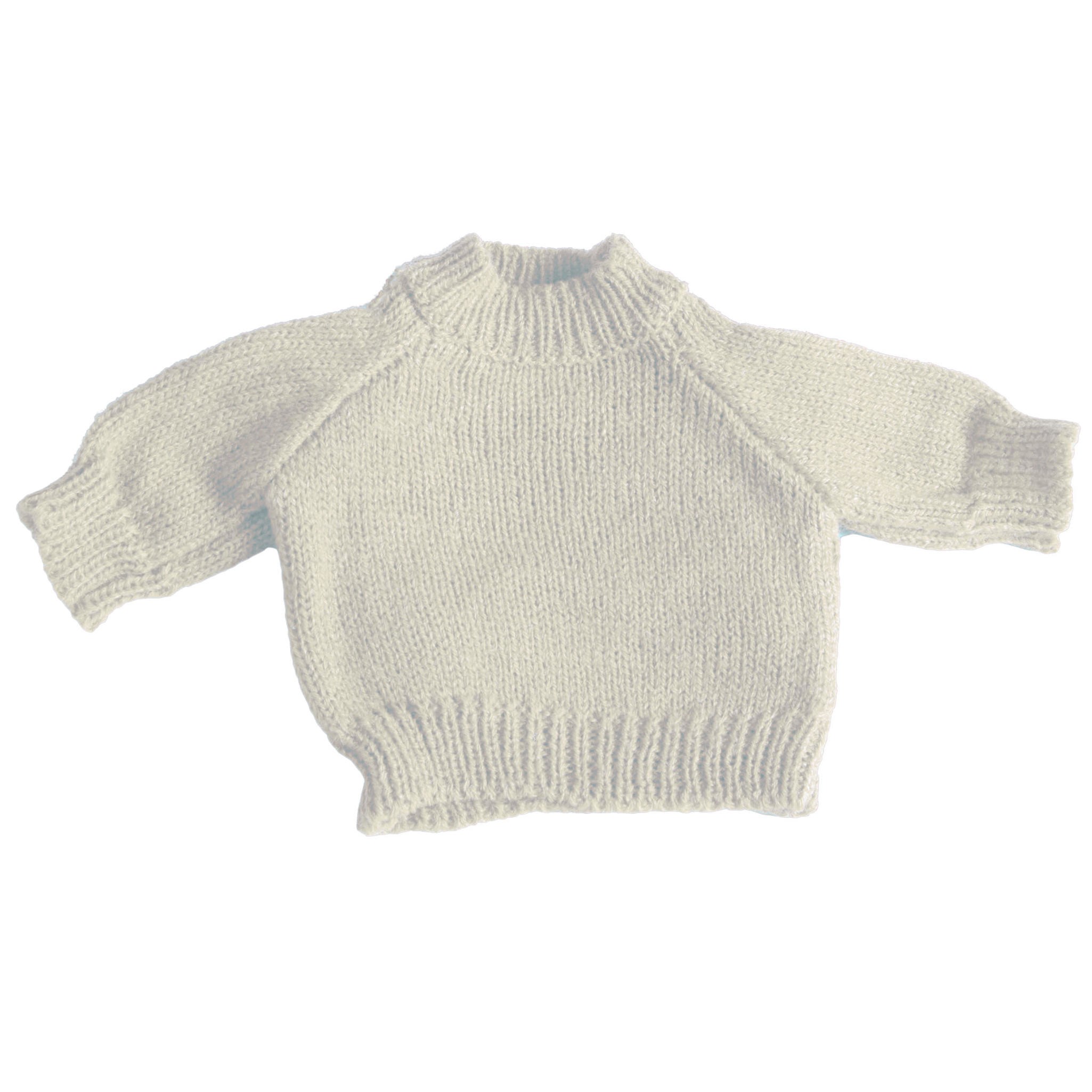Mumbles Crew Neck Teddy Jumper MM083 - Acrylic Raglan Sleeves, Rib Detail At Hem - Picture 5 of 7