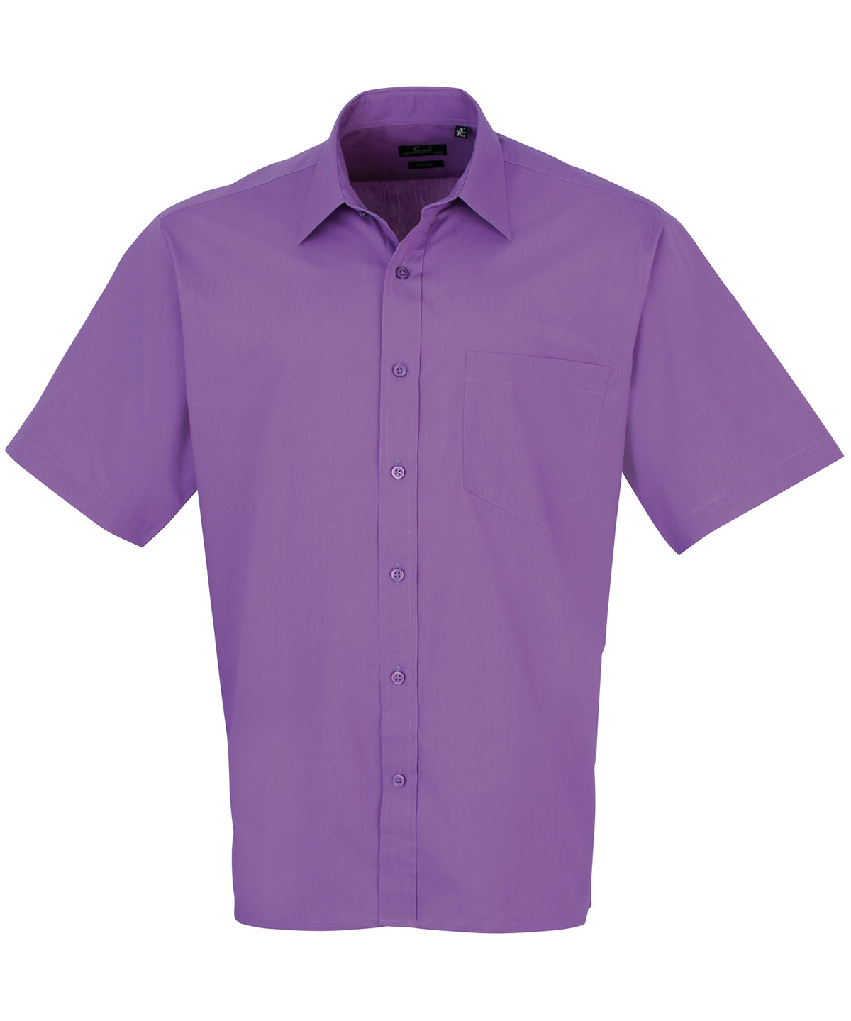 Premier Short Sleeve Poplin Shirt PR202 - Unisex Formal Workwear Office Shir - Picture 7 of 13
