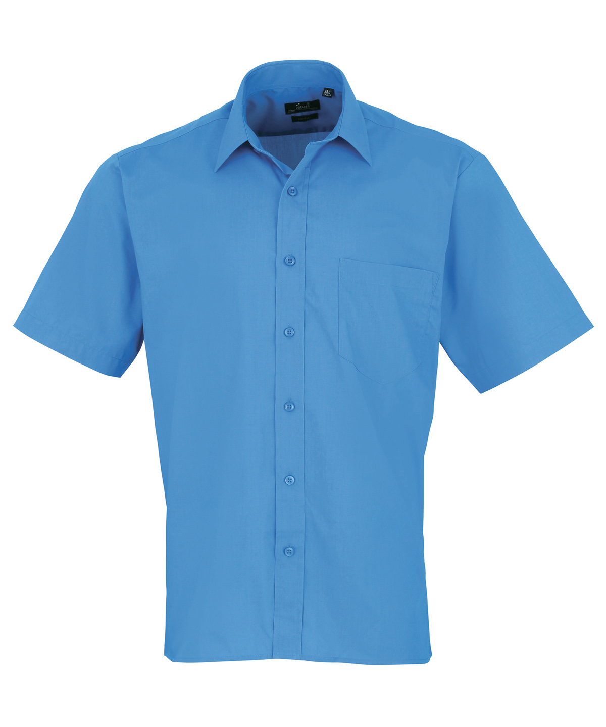 Premier Short Sleeve Poplin Shirt PR202 - Unisex Formal Workwear Office Shir - Picture 9 of 13