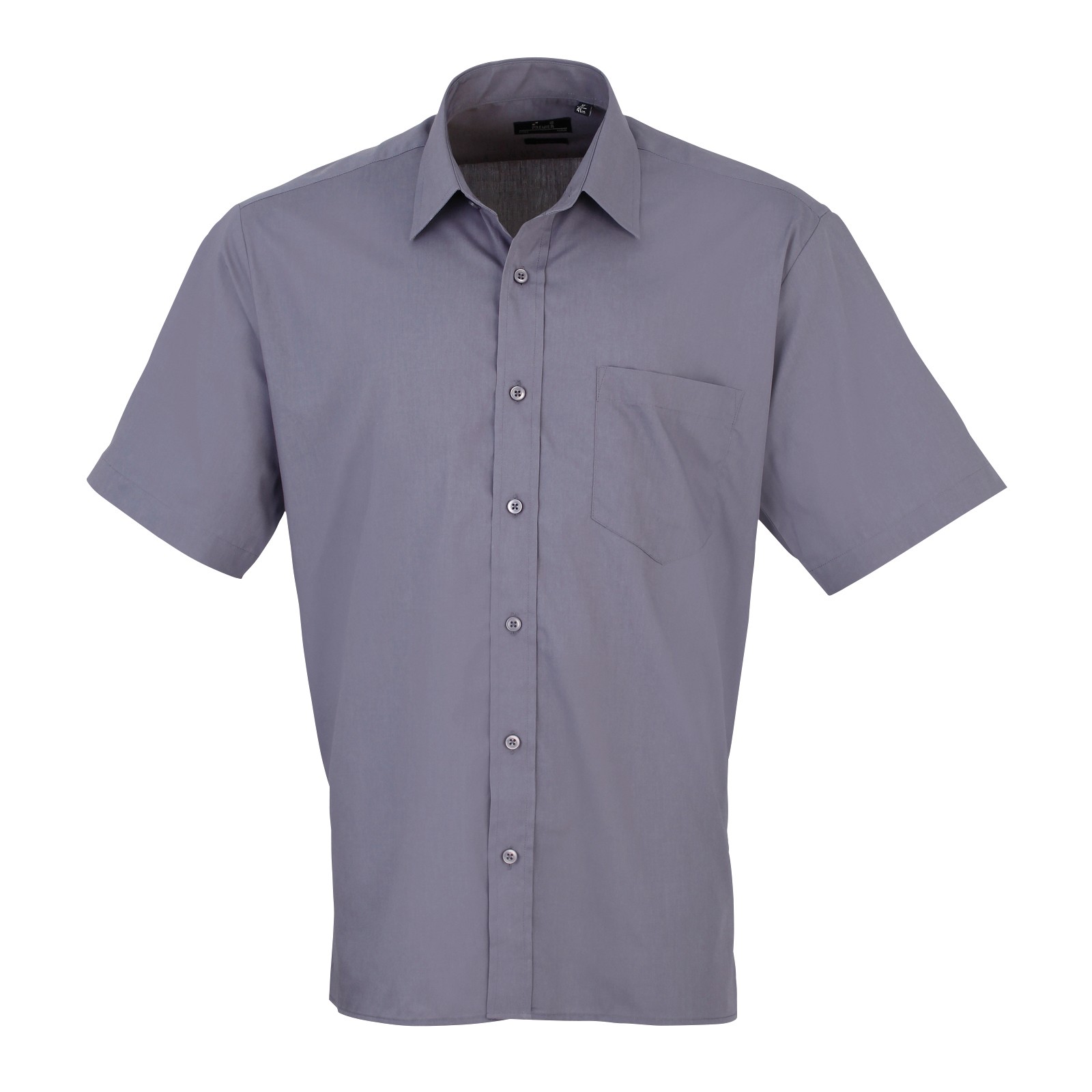 Premier Short Sleeve Poplin Shirt PR202 - Unisex Formal Workwear Office Shir - Picture 11 of 13