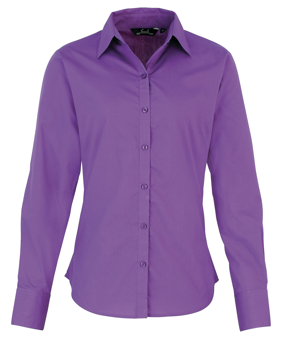 Blusa de popelina manga larga Premier para mujer PR300 - Camisa de trabajo lisa para dama (B) - Imagen 5 de 6