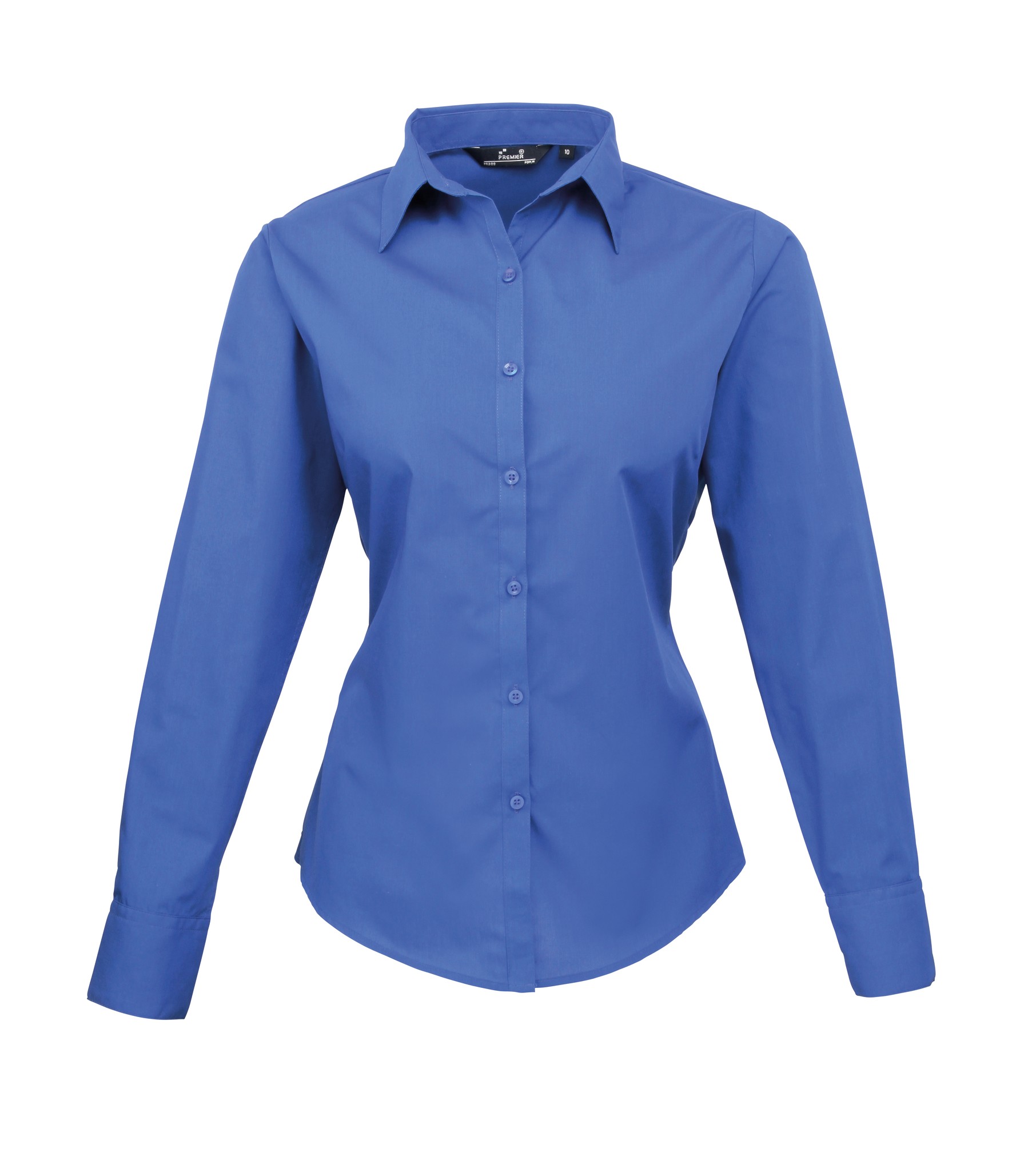 Blusa de popelina manga larga Premier para mujer PR300 - Camisa de trabajo lisa para dama (B) - Imagen 6 de 6