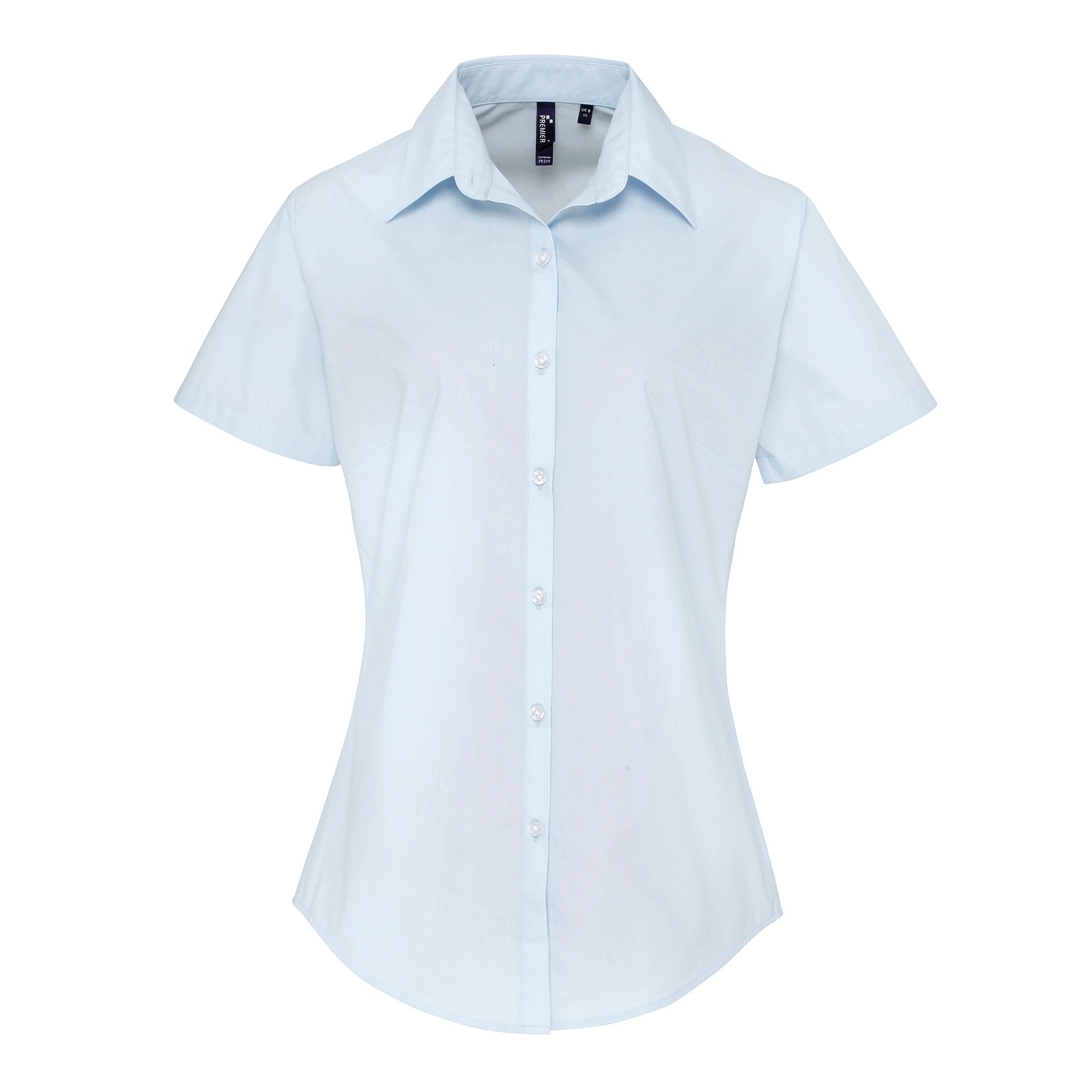 Premier Women's Supreme Poplin Short Sleeve Shirt (PR309) - Formal Office Wear - Picture 9 of 12