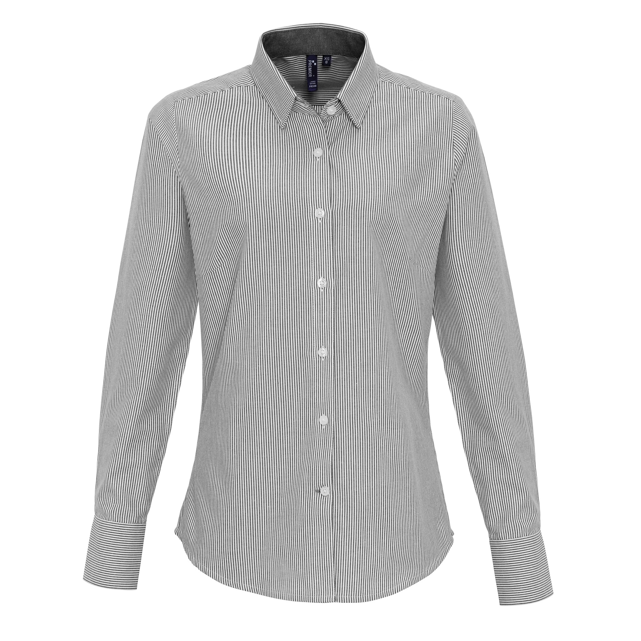 Premier Donna Cotone Rich Oxford strisce camicia PR338-office Abbigliamento da l - Foto 11 di 13