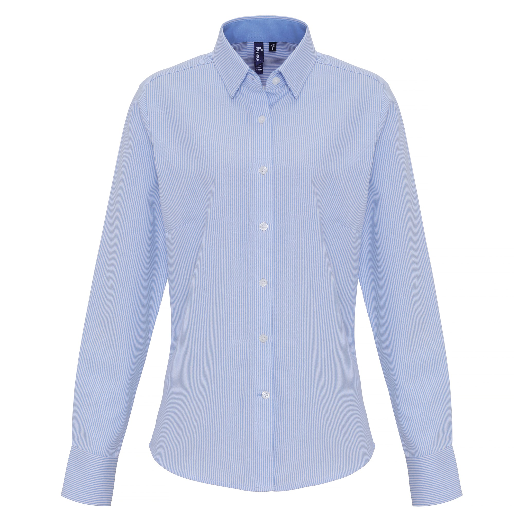 Premier Donna Cotone Rich Oxford strisce camicia PR338-office Abbigliamento da l - Foto 8 di 13