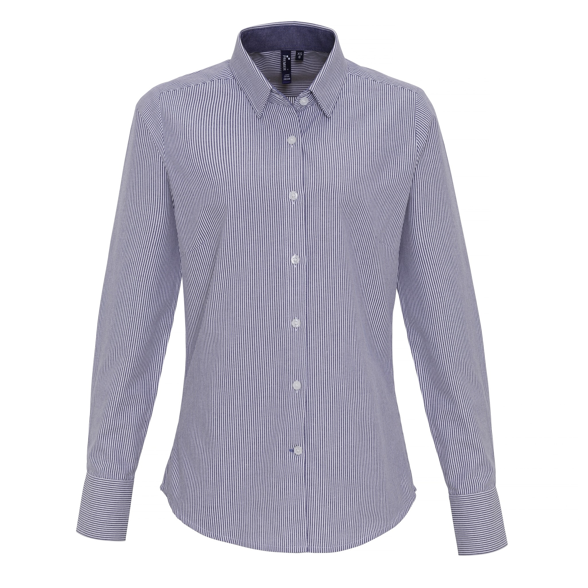 Premier Donna Cotone Rich Oxford strisce camicia PR338-office Abbigliamento da l - Foto 9 di 13