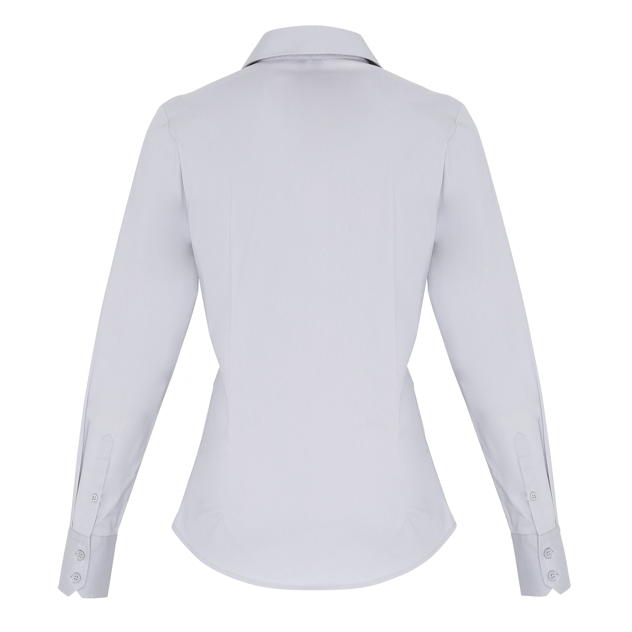 Premier Women's Stretch Fit Cotton Poplin Long Sleeve Blouse PR344 - Comfort Fit - Picture 14 of 18