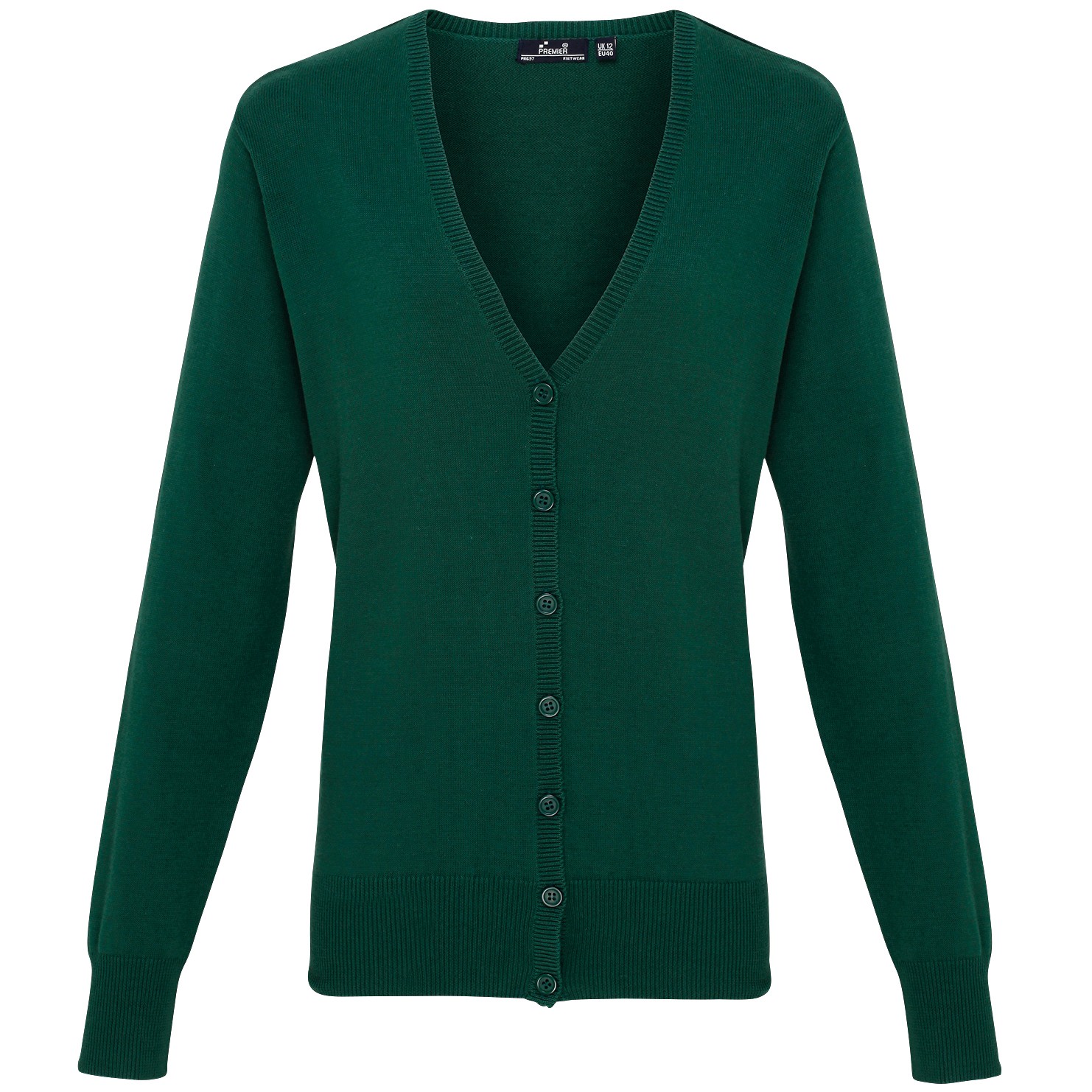 Premier Women's Button Through Knitted Cardigan PR697 - Plain Casual Sweater - Picture 16 of 17