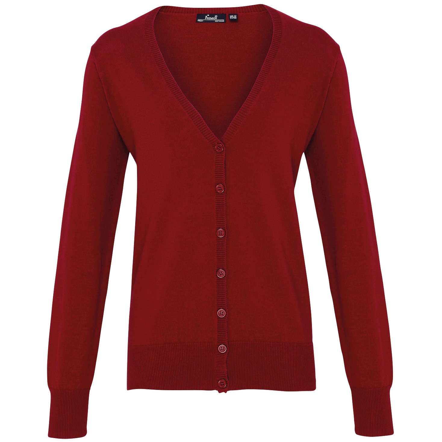 Premier Women's Button Through Knitted Cardigan PR697 - Plain Casual Sweater - Picture 14 of 17