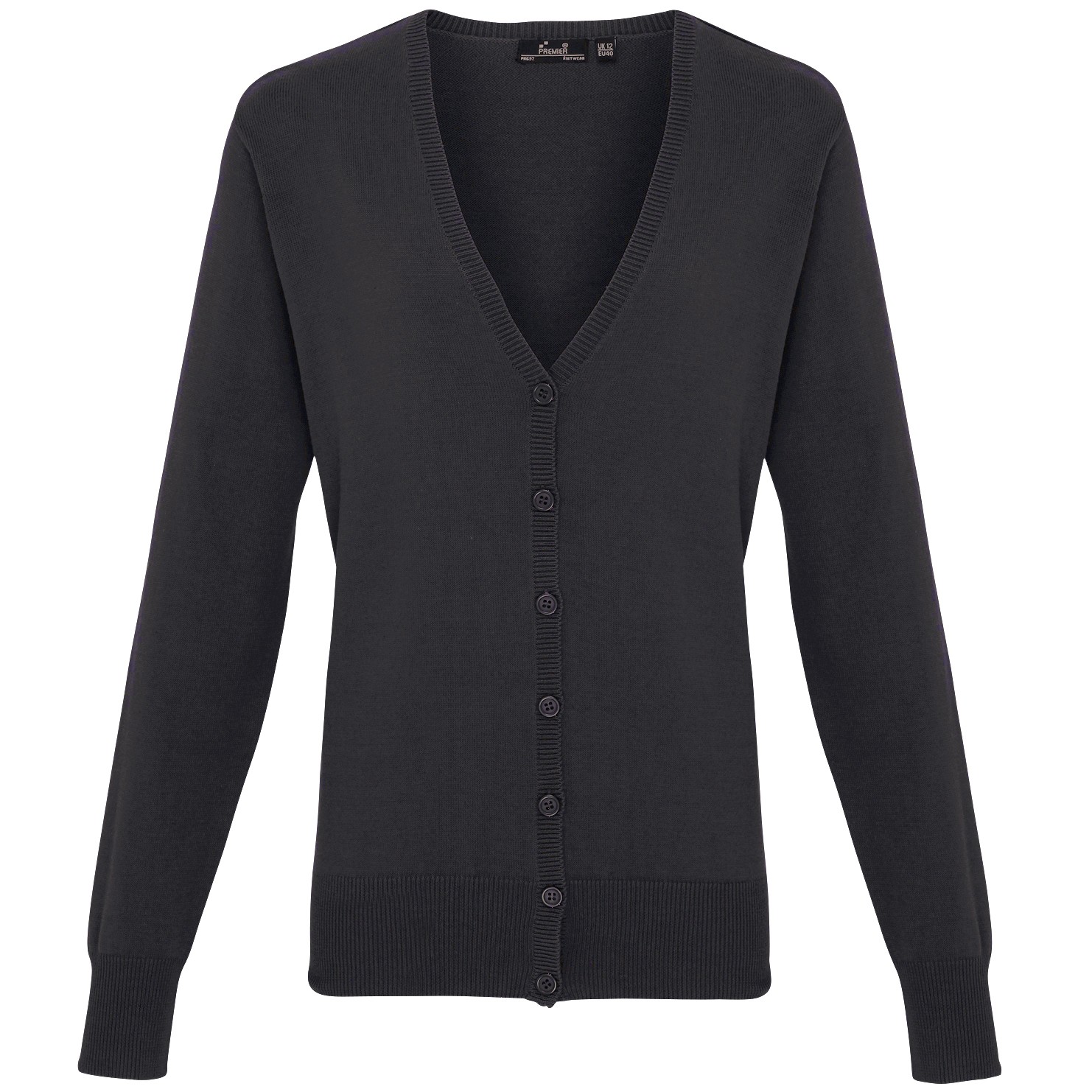 Premier Women's Button Through Knitted Cardigan PR697 - Plain Casual Sweater - Picture 17 of 17
