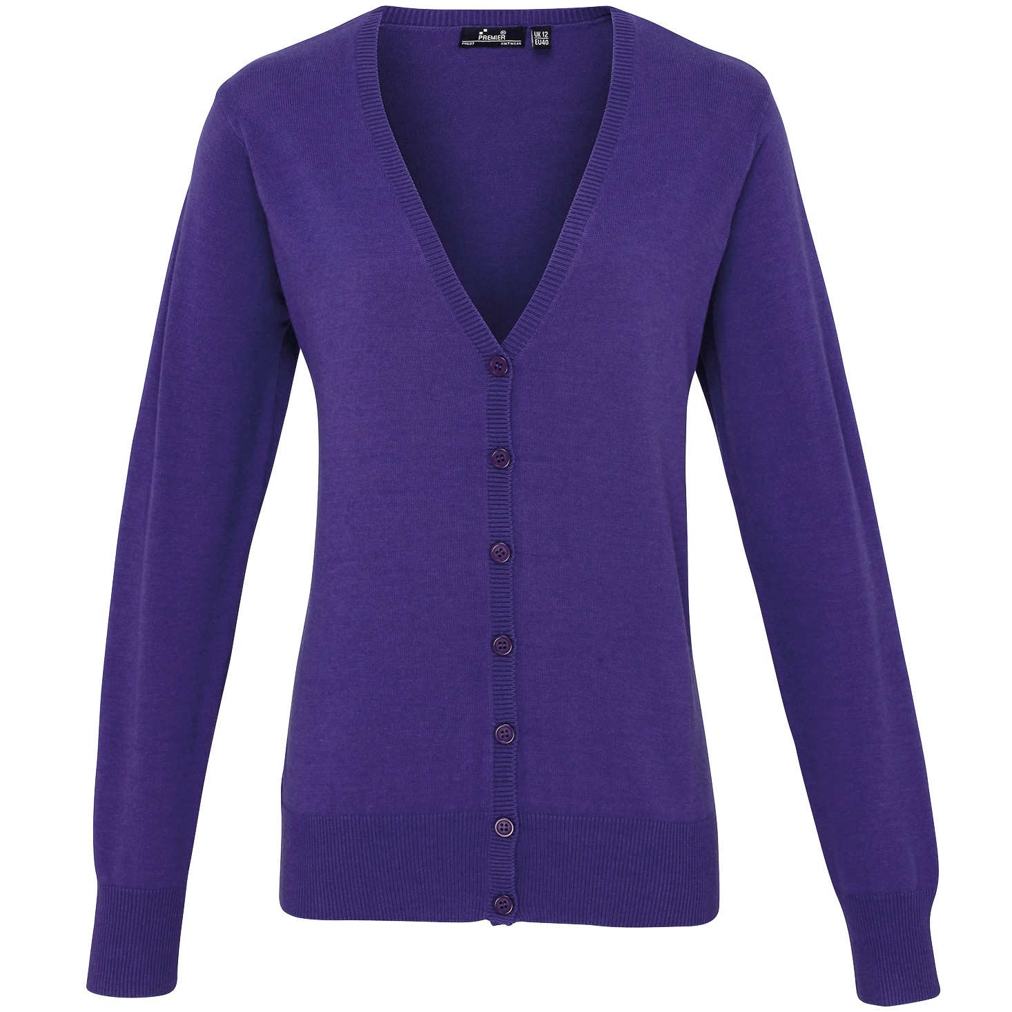 Premier Women's Button Through Knitted Cardigan PR697 - Plain Casual Sweater - Picture 12 of 17