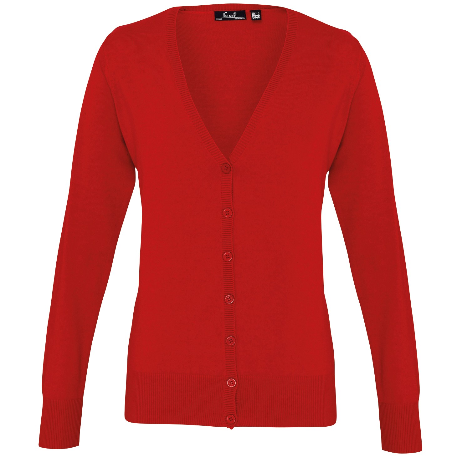 Premier Women's Button Through Knitted Cardigan PR697 - Plain Casual Sweater - Picture 9 of 17