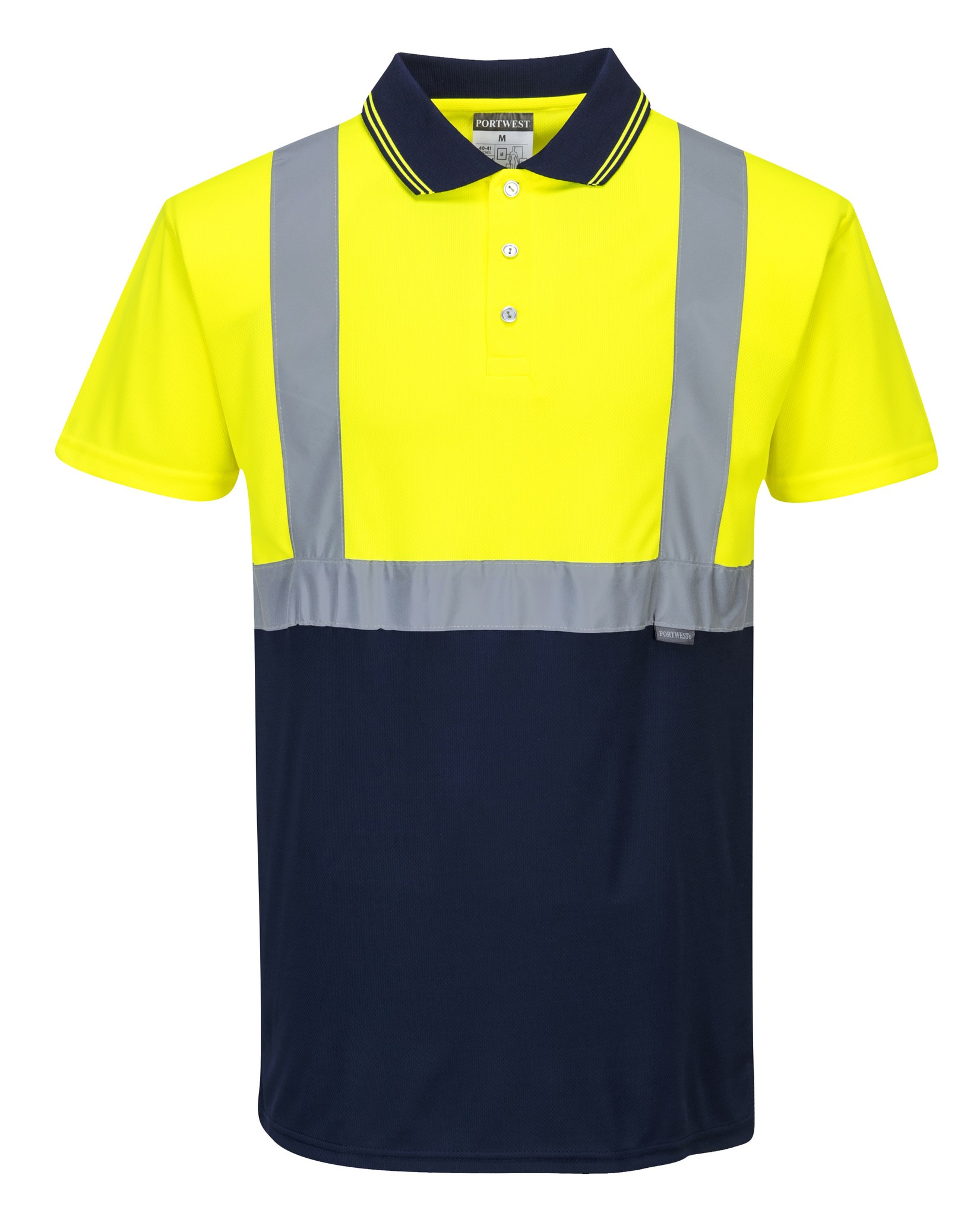 Portwest Hi-Vis Two-tone Polo Shirt S479 – Safetywear Polyester Short Sleeve Tee