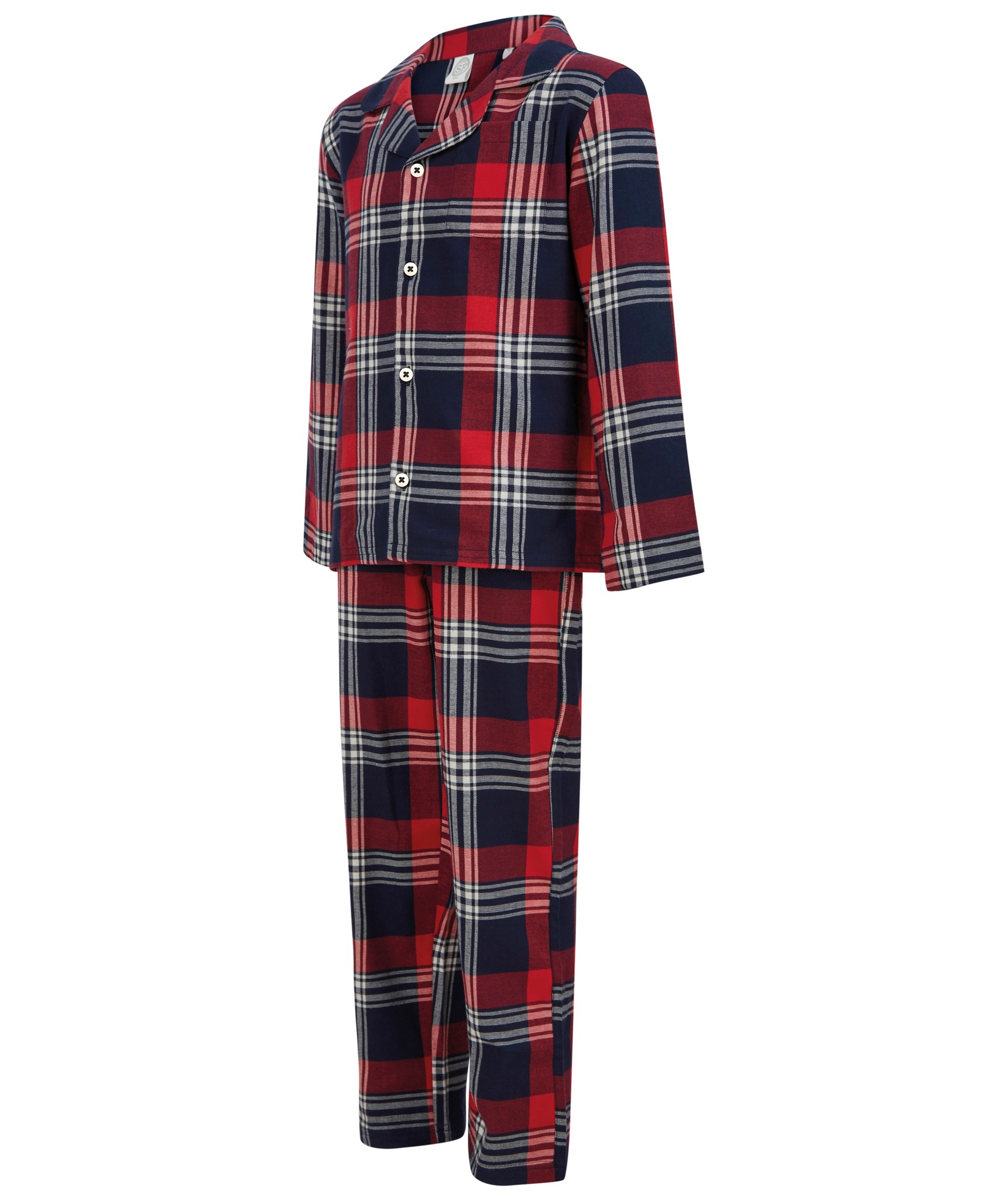 SF Minni Kids Tartan Lounge Set SM074 - Full Sleeves Plain Hem - Picture 8 of 11