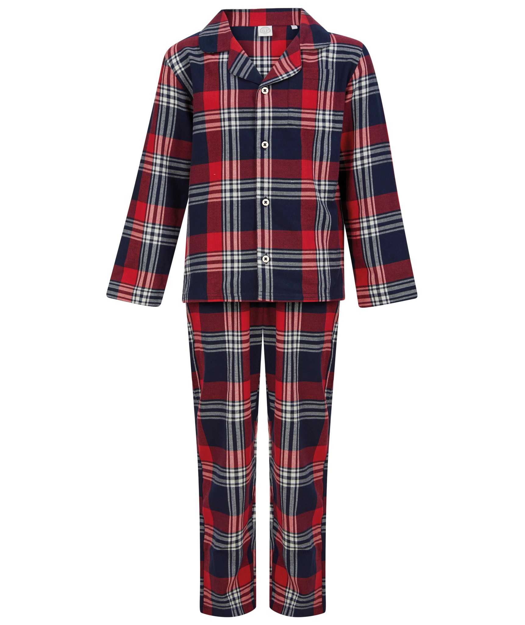 SF Minni Kids Tartan Lounge Set SM074 - Full Sleeves Plain Hem - Picture 10 of 11
