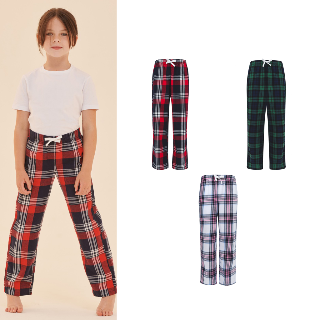 SF Mini Kids Tartan Lounge Pants SM083 - 100% Cotton Woven Tartan
