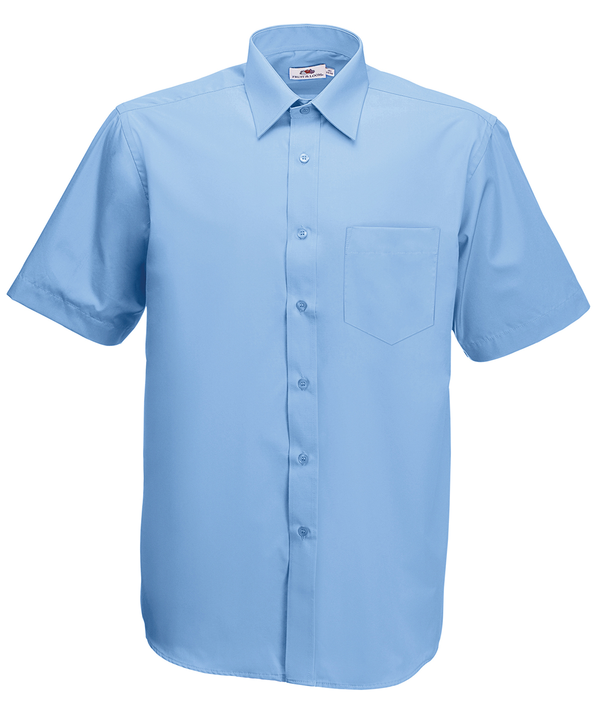 Fruit of the Loom Men's Poplin Short Sleeve Shirt Formal Workwear - Picture 4 of 7
