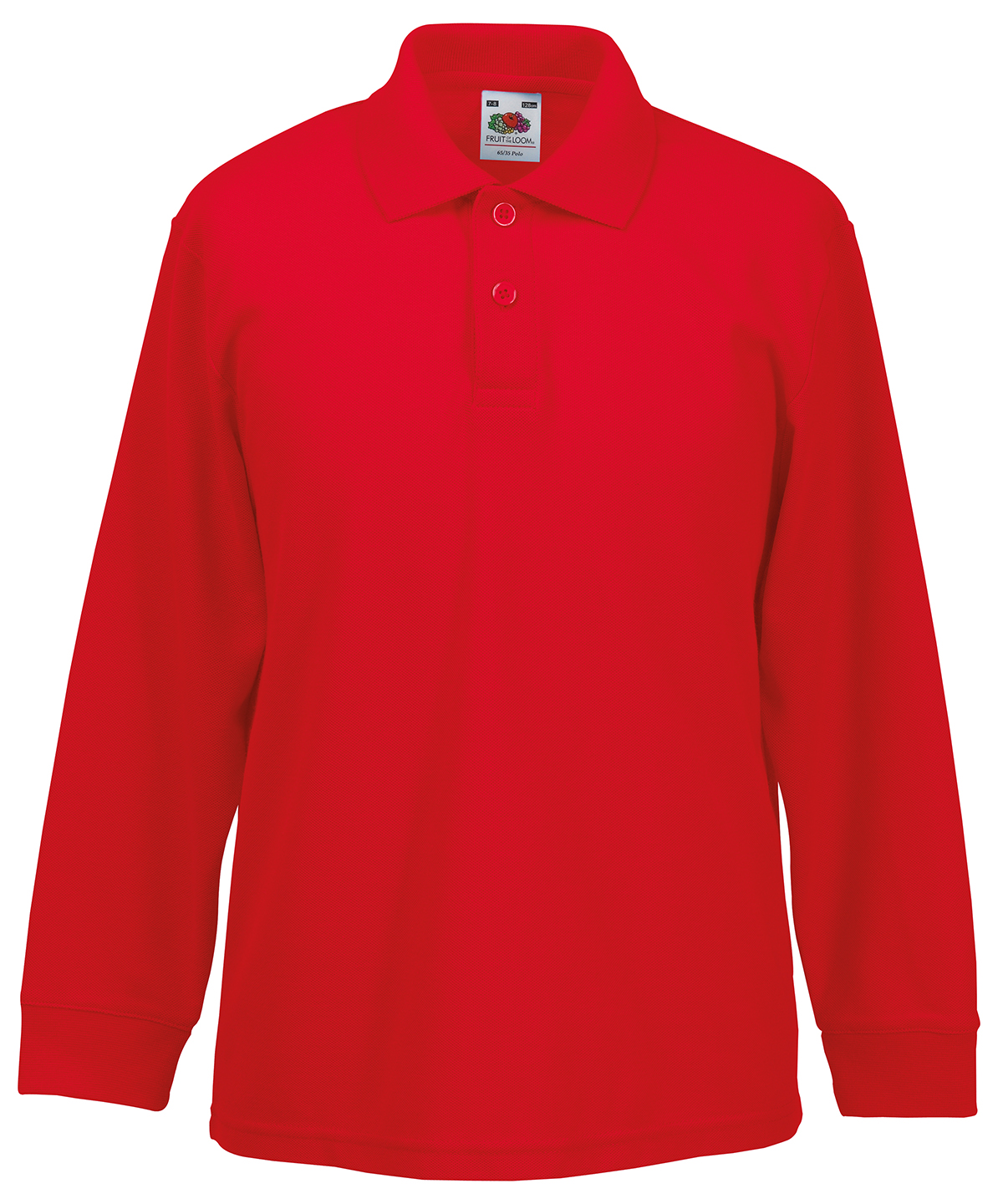 Fruit of The Loom Kids Long Sleeve 65/35 Polo - Boys/Girls top - Picture 9 of 9