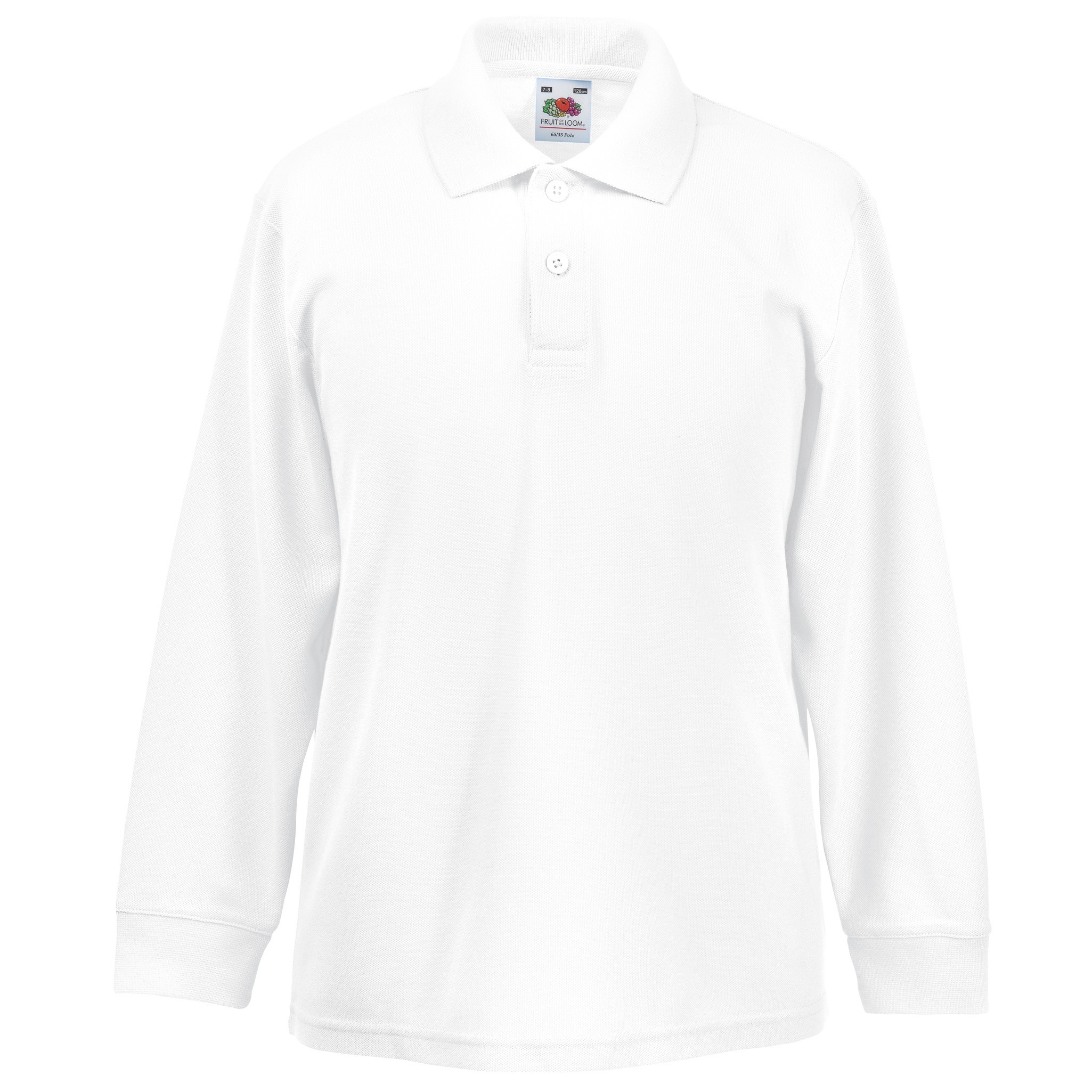 Fruit of The Loom Kids Long Sleeve 65/35 Polo - Boys/Girls top - Picture 7 of 9