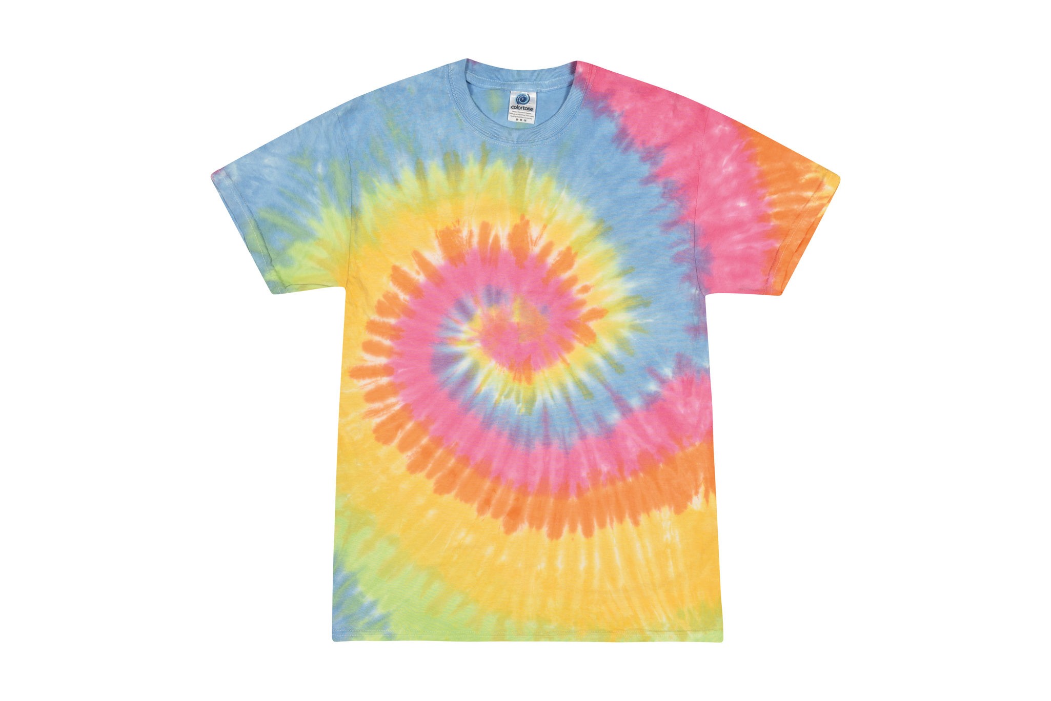 Colortone Kids Tie-Dye Crew Neck Tee TD02B- Colorful Cotton Short Sleeve T-Shirt - Picture 9 of 9