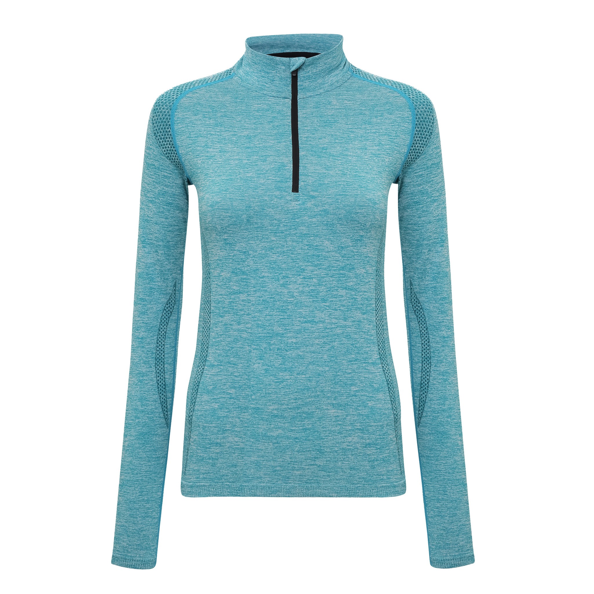 TriDri Women’s Seamless 3D Fit Multi-Sport Performance Long Sleeves Zip Top