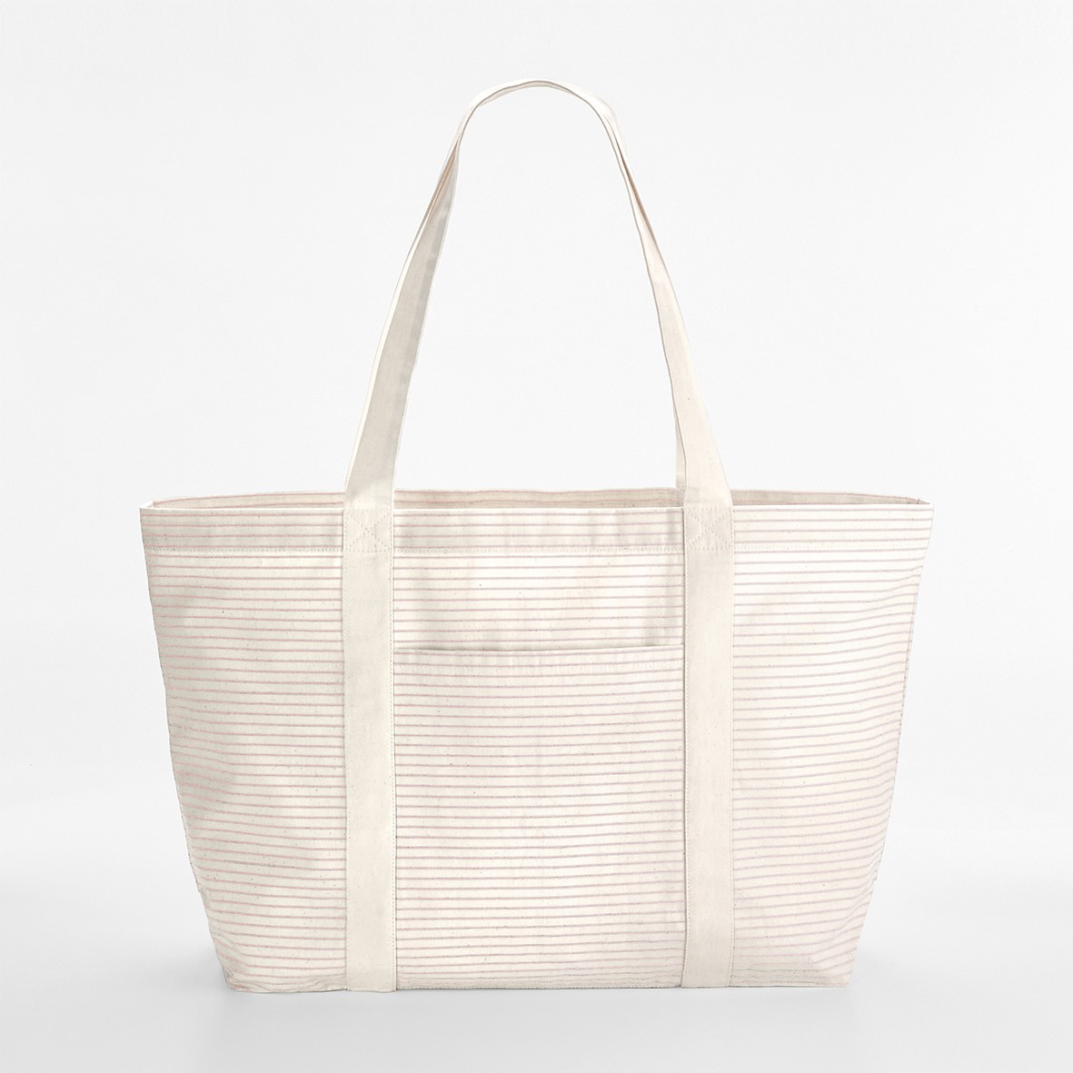 Westford Mill Striped organic cotton shopper W255