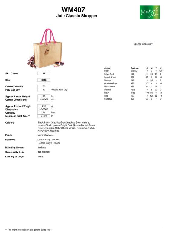 Jute Classic Shopper, Westford Mill W407 // WM407, 3,47
