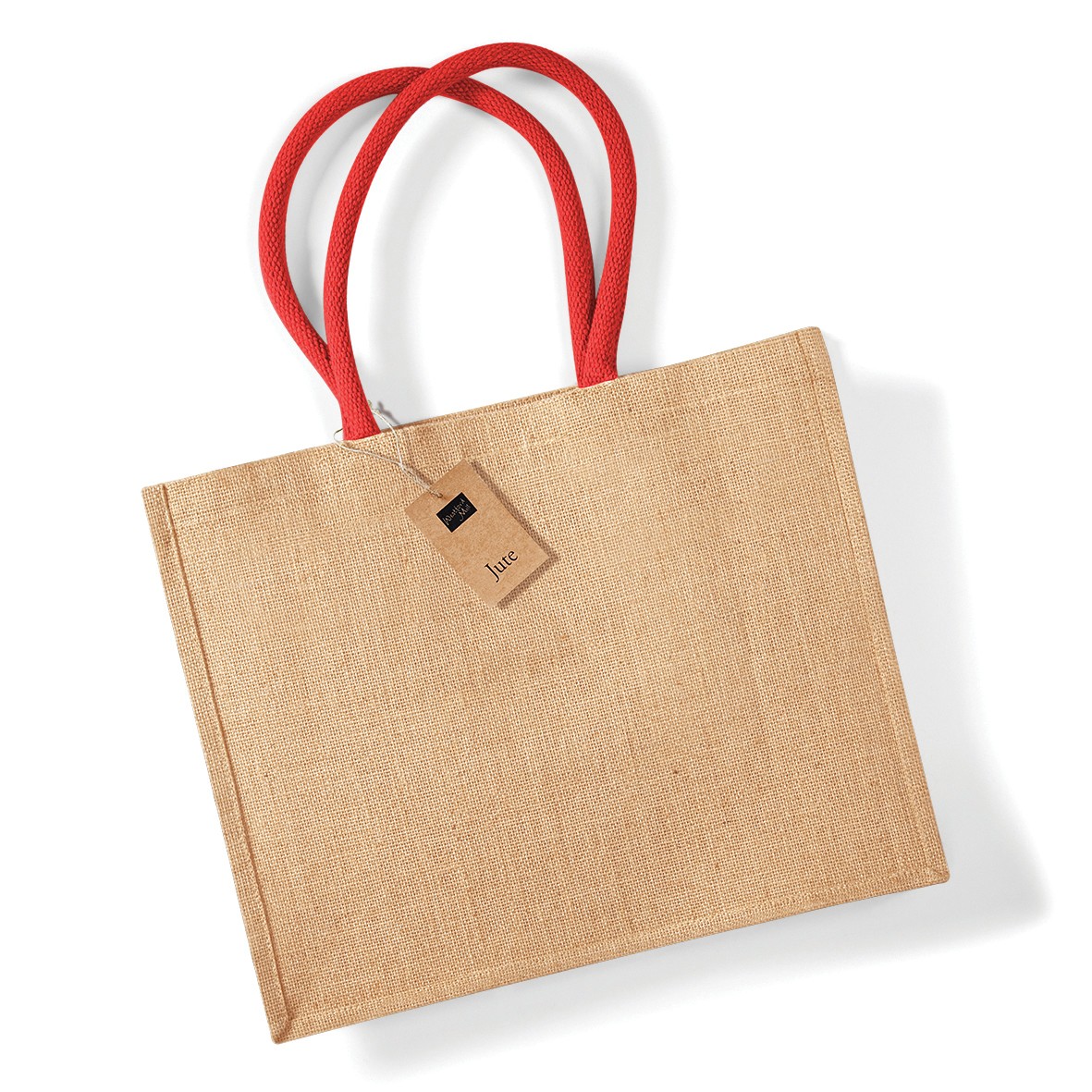 Westford Mill Jute classic shopper W407 - Unisex Bag, Cotton carry handles