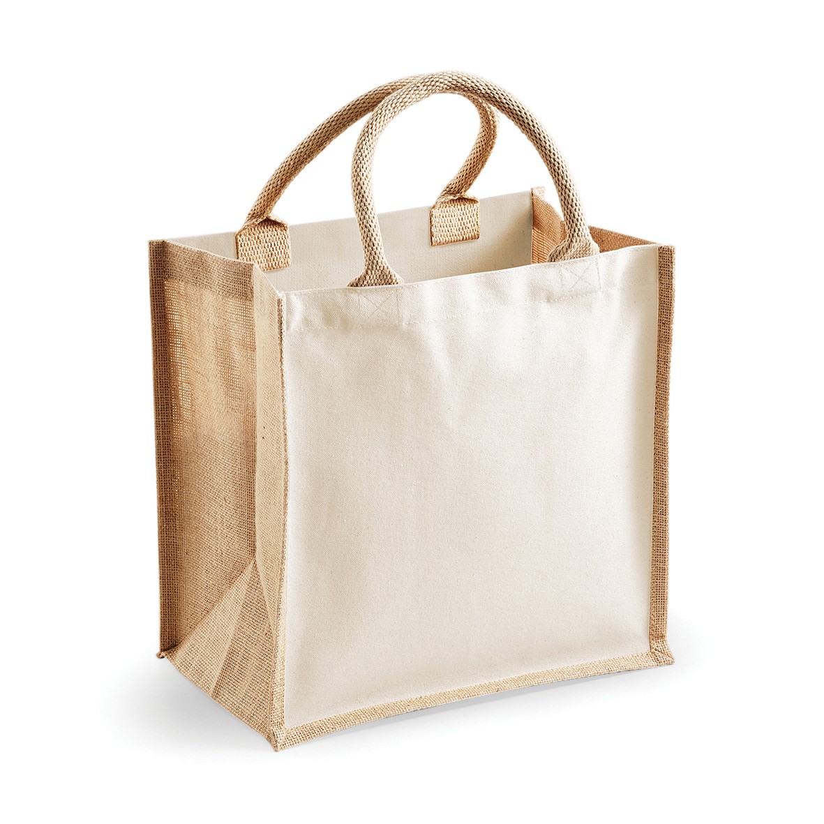 Bolso de Mano Westford Mill Printers Midi de Yute (W421) - Bolsos de Algodón para Compras - Imagen 9 de 10