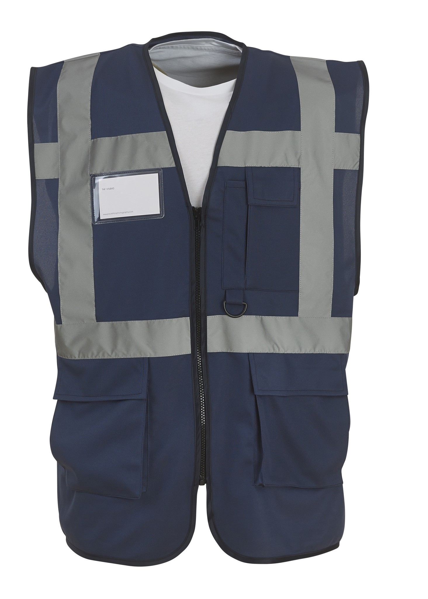 Yoko Hi-Vis Multi Functional Executive Waistcoat HVW801 - Men's Safety Workwear - Picture 21 of 31