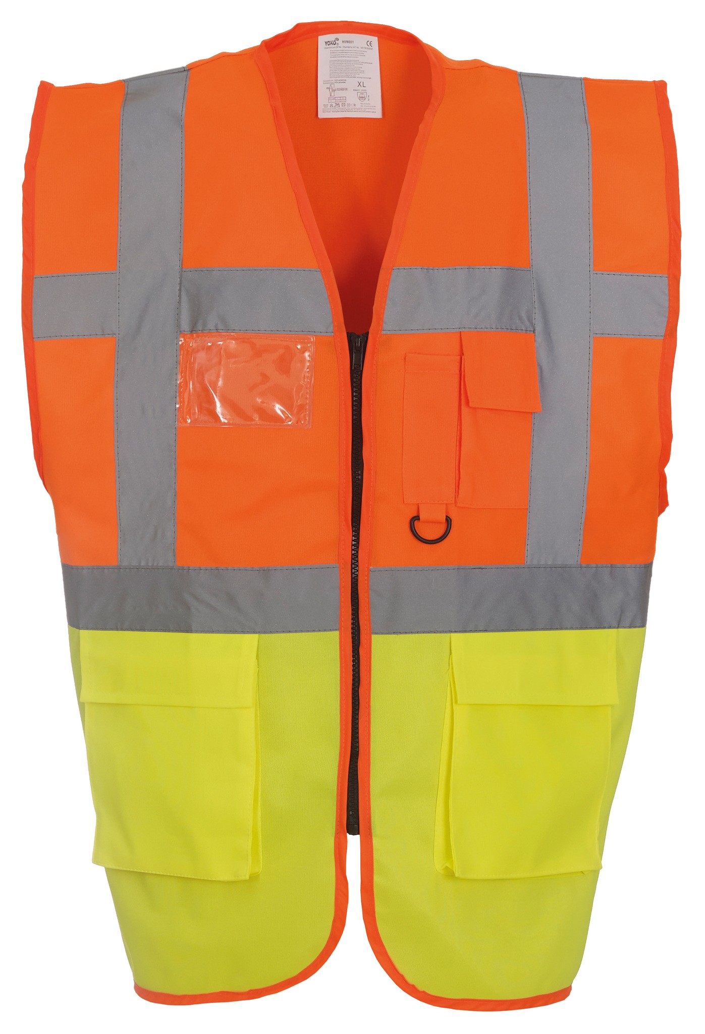 Yoko Hi-Vis Multi Functional Executive Waistcoat HVW801 - Men's Safety Workwear - Picture 31 of 31