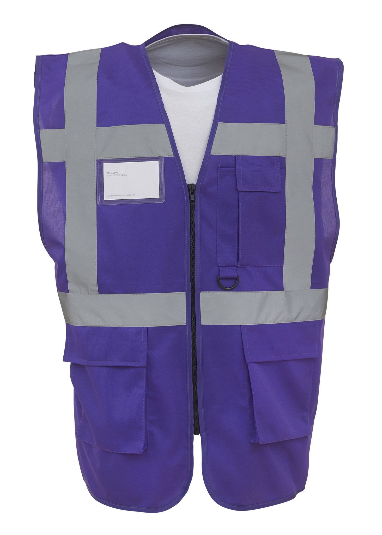 Yoko Hi-Vis Multi Functional Executive Waistcoat HVW801 - Men's Safety Workwear - Picture 24 of 31