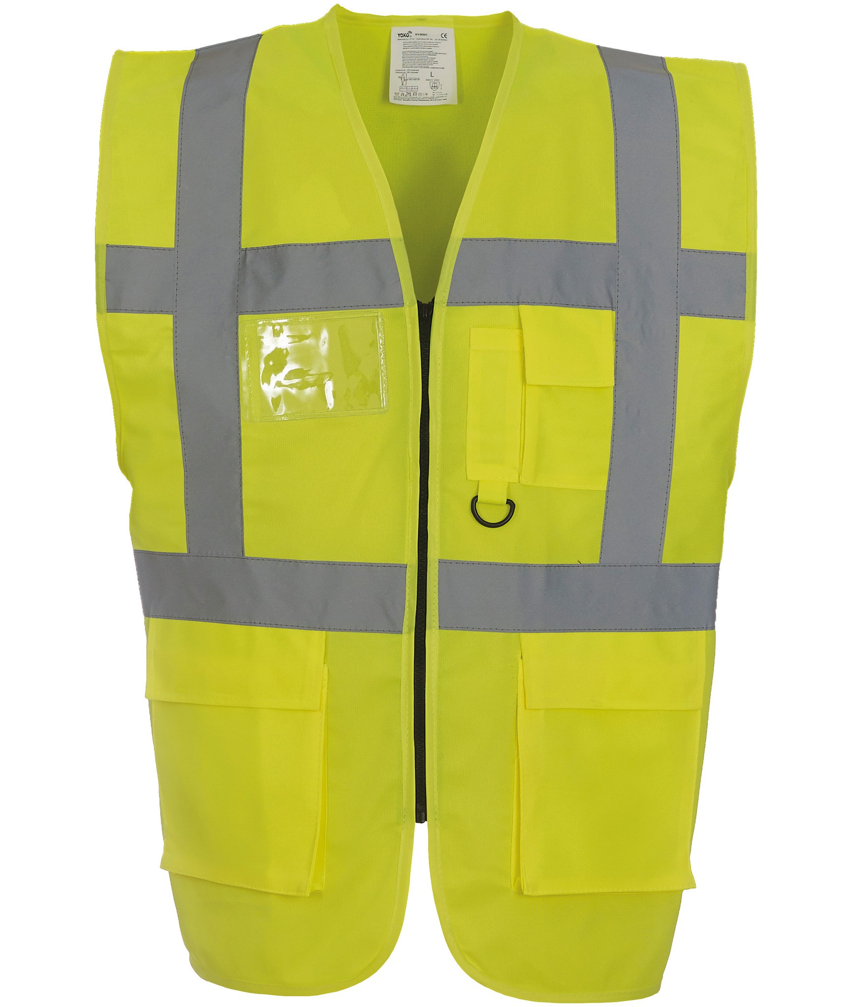 Yoko Hi-Vis Multi Functional Executive Waistcoat HVW801 - Men's Safety Workwear - Picture 14 of 31