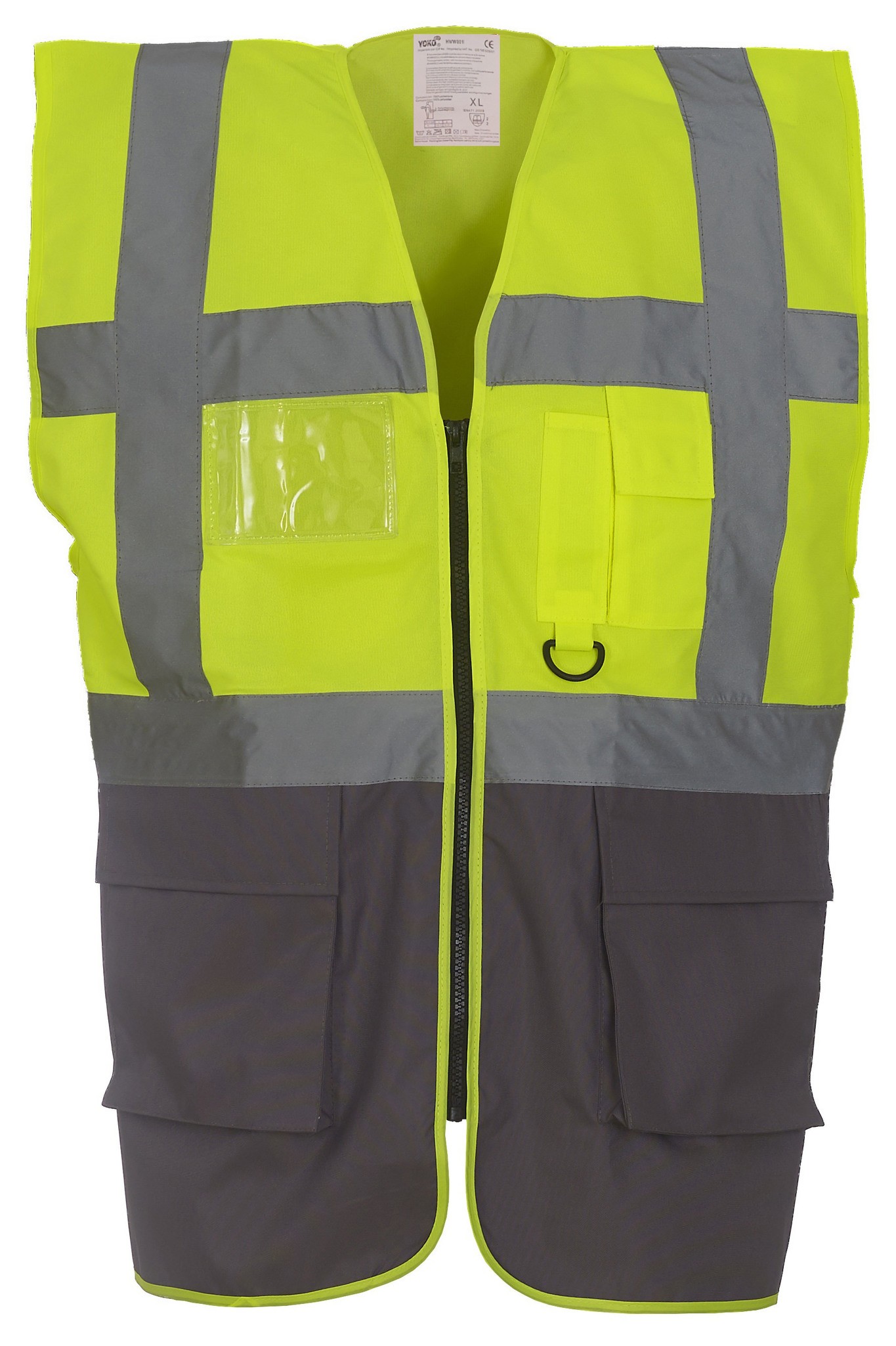 Yoko Hi-Vis Multi Functional Executive Waistcoat HVW801 - Men's Safety Workwear - Picture 18 of 31