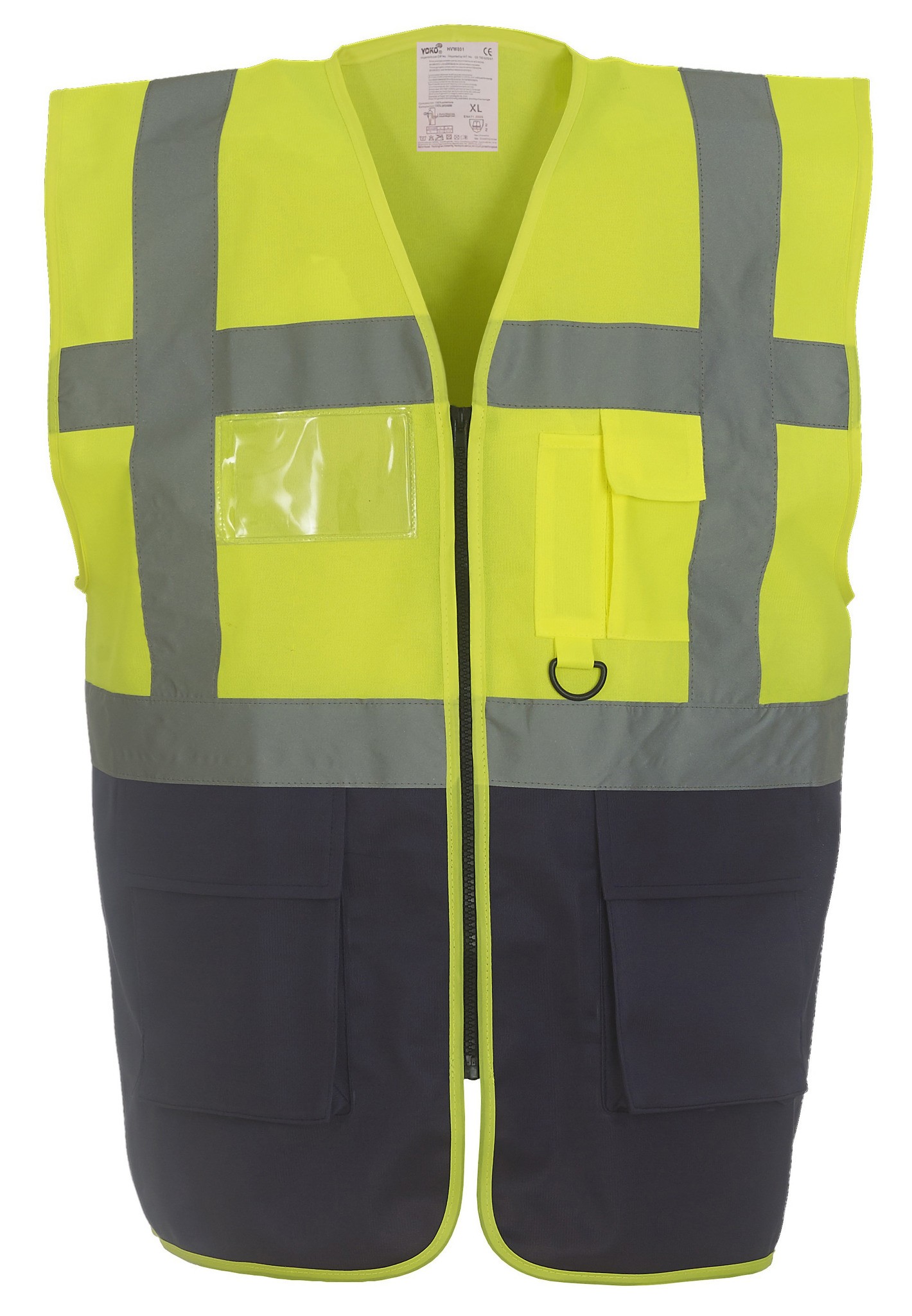 Yoko Hi-Vis Multi Functional Executive Waistcoat HVW801 - Men's Safety Workwear - Picture 13 of 31
