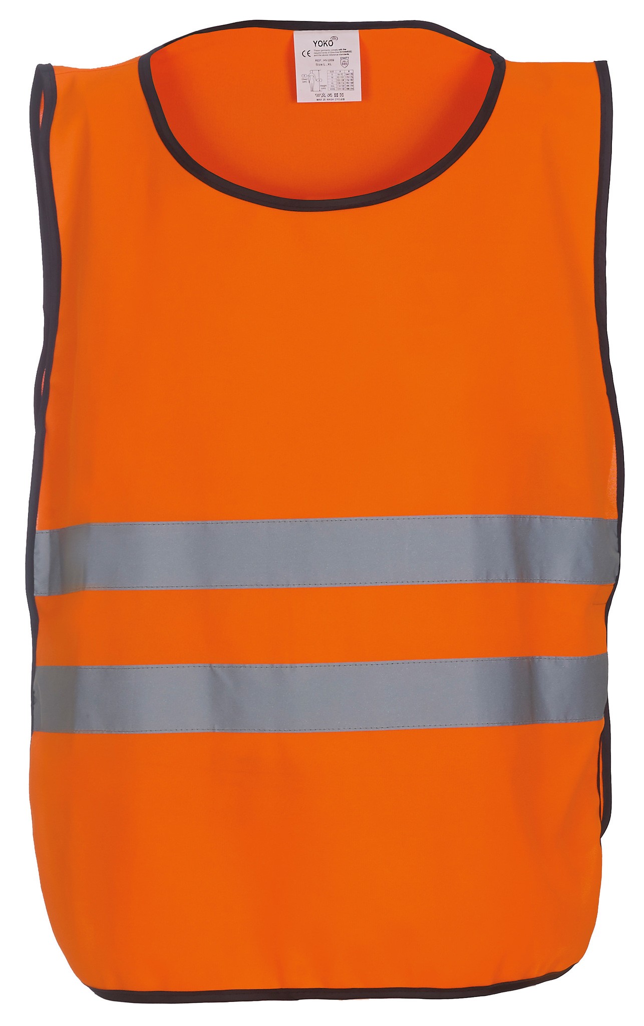 Yoko Hi-Vis Men's 2 Band Tabard HVJ269 - Sleveeless Workwear Safety Vest Top - Picture 5 of 6