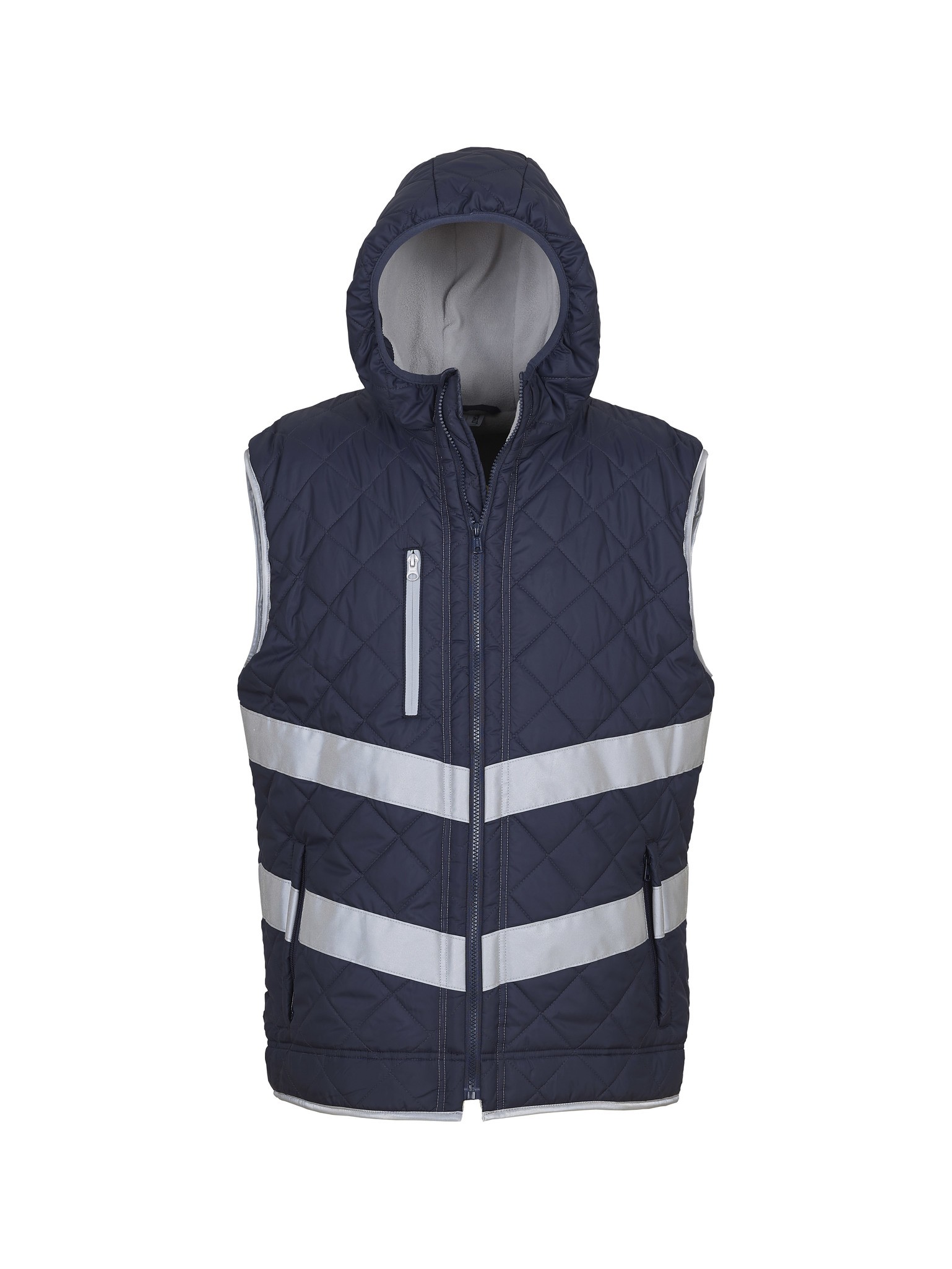 Yoko Hi-Vis Unisex Kensington Hooded Gilet HV007 - Safety/Work Wear Bodywarmer - Picture 6 of 11