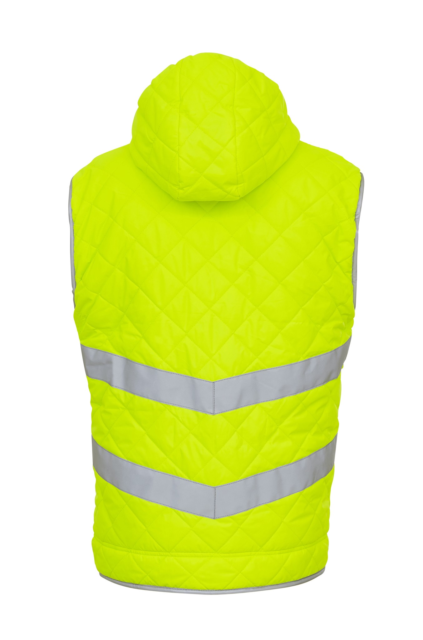 Yoko Hi-Vis Unisex Kensington Hooded Gilet HV007 - Safety/Work Wear Bodywarmer - Picture 11 of 11